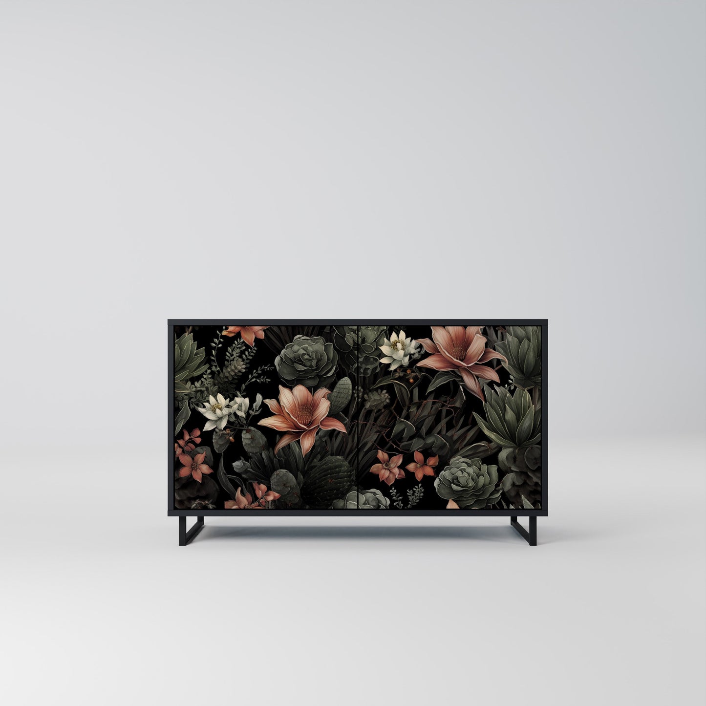Credenza a 2 ante SECRET VERDURE in finitura nera
