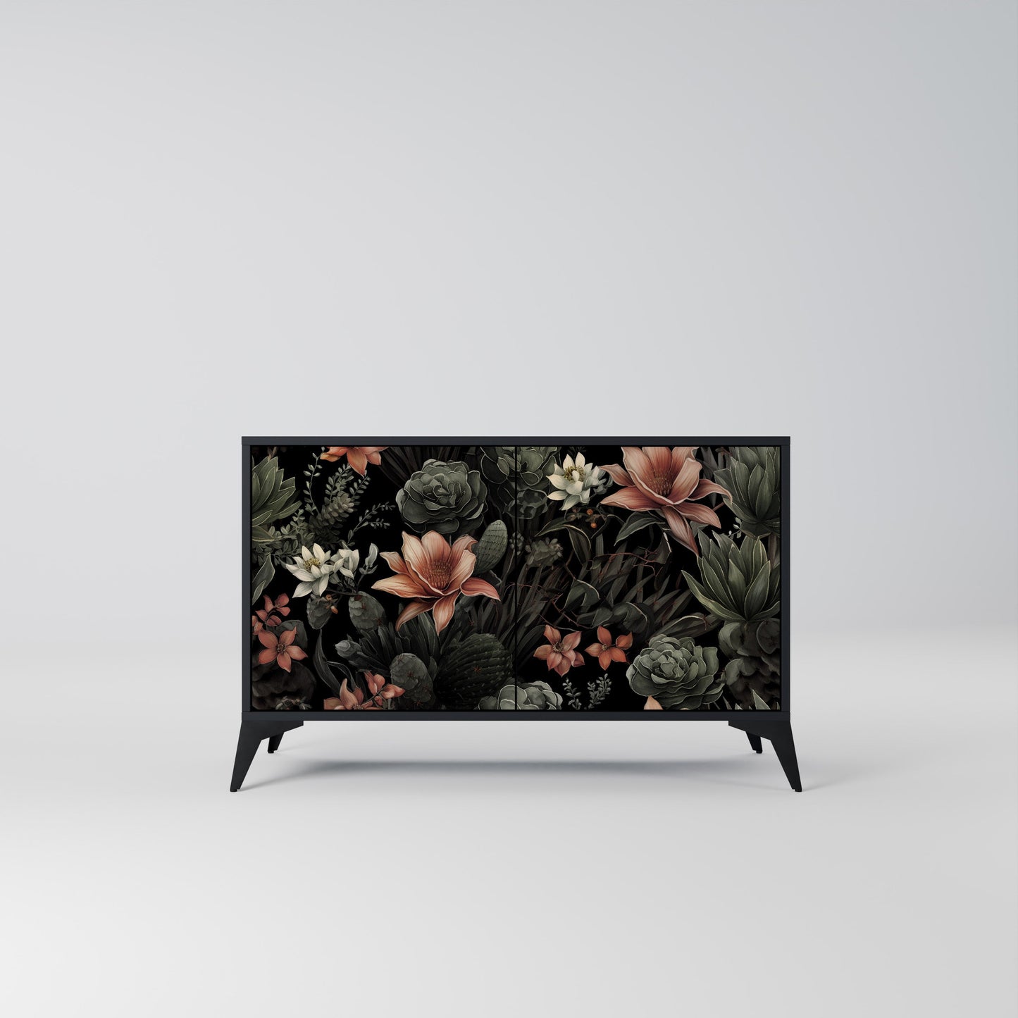 Credenza a 2 ante SECRET VERDURE in finitura nera