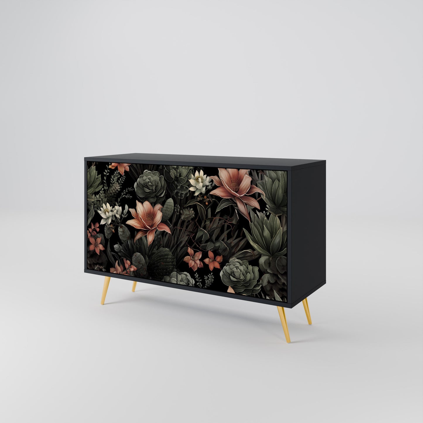 Credenza a 2 ante SECRET VERDURE in finitura nera