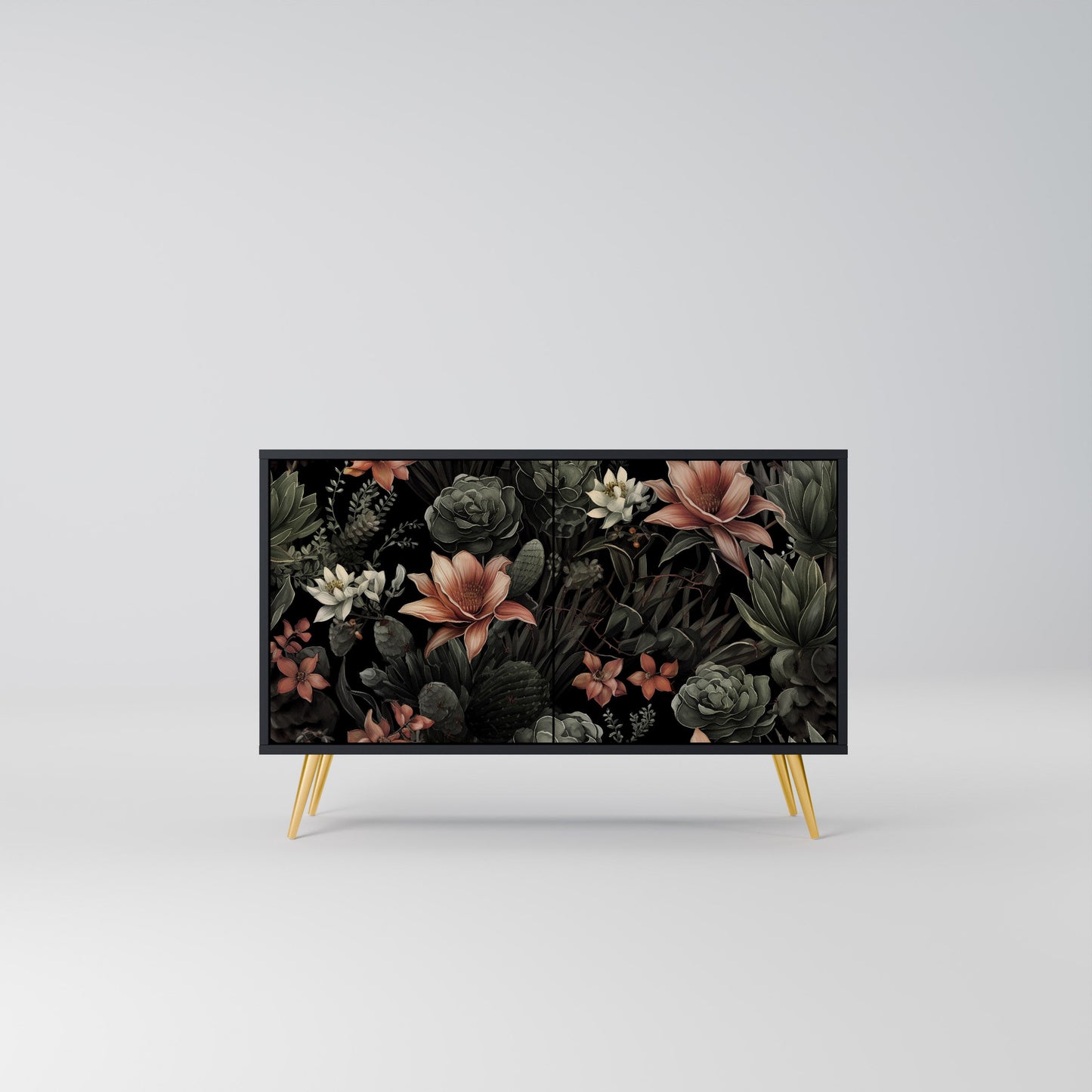 Credenza a 2 ante SECRET VERDURE in finitura nera