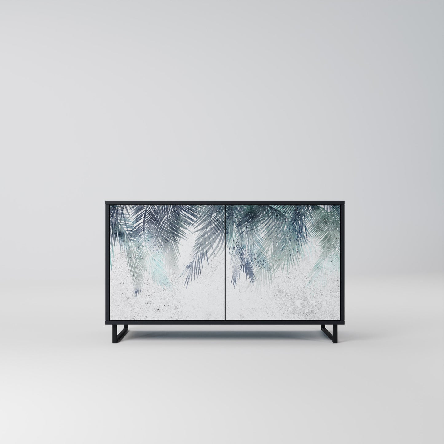 Credenza PALM VEIL a 2 ante in finitura nera