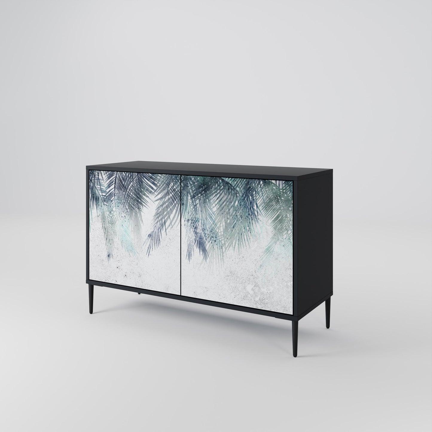 Credenza PALM VEIL a 2 ante in finitura nera