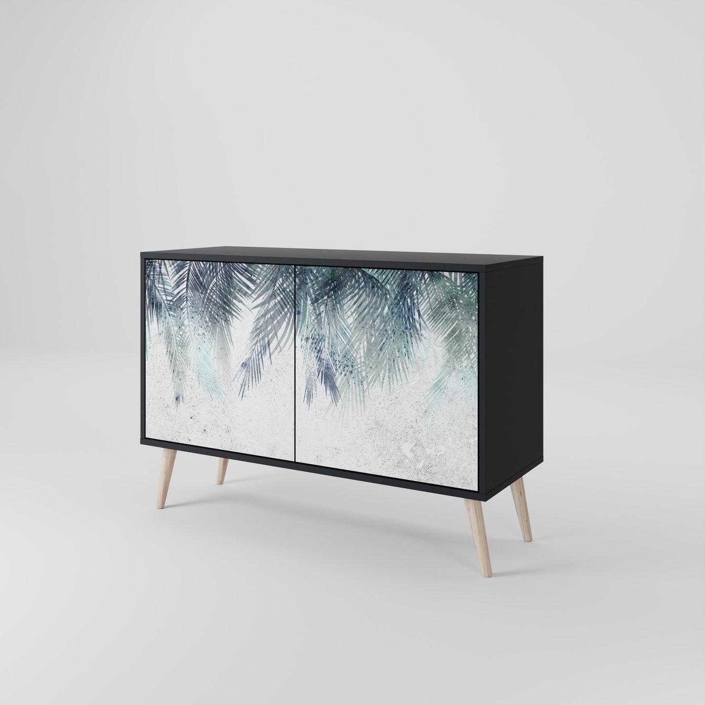 Credenza PALM VEIL a 2 ante in finitura nera