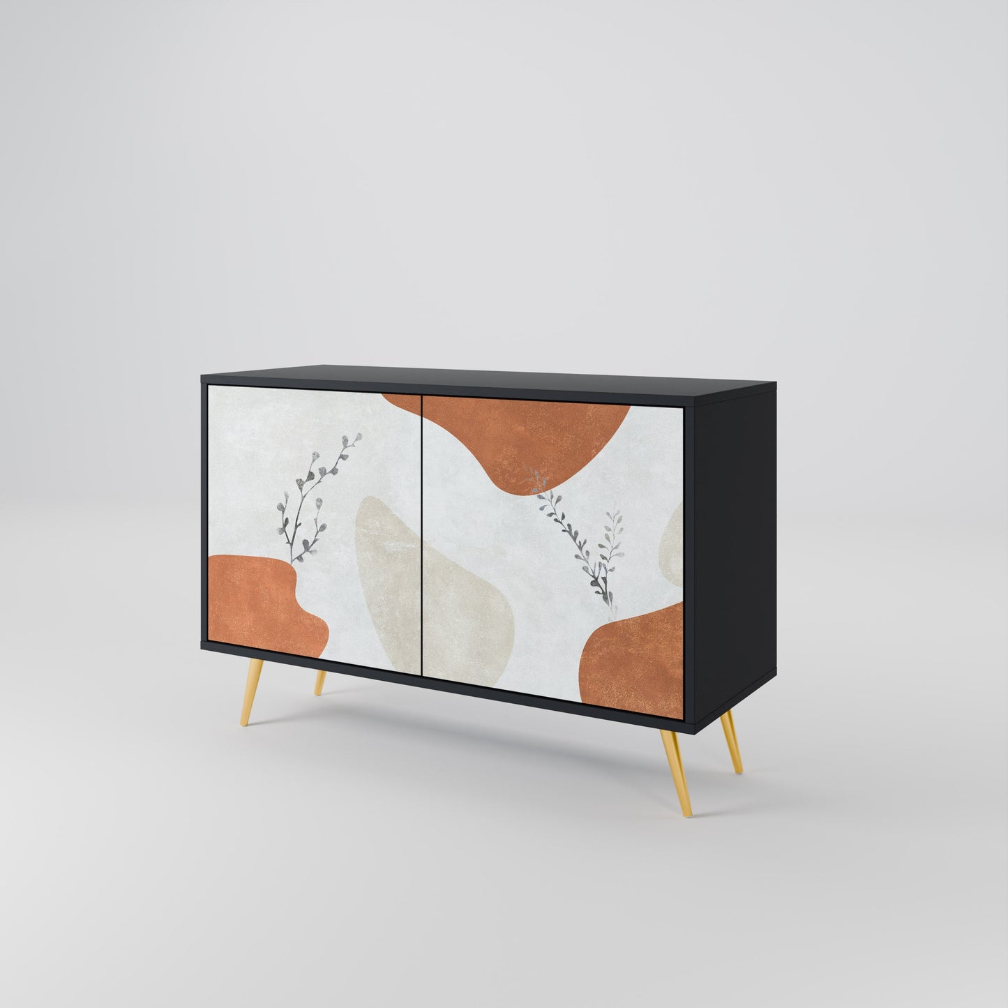 Credenza TRANQUIL TWIG a 2 ante in finitura nera