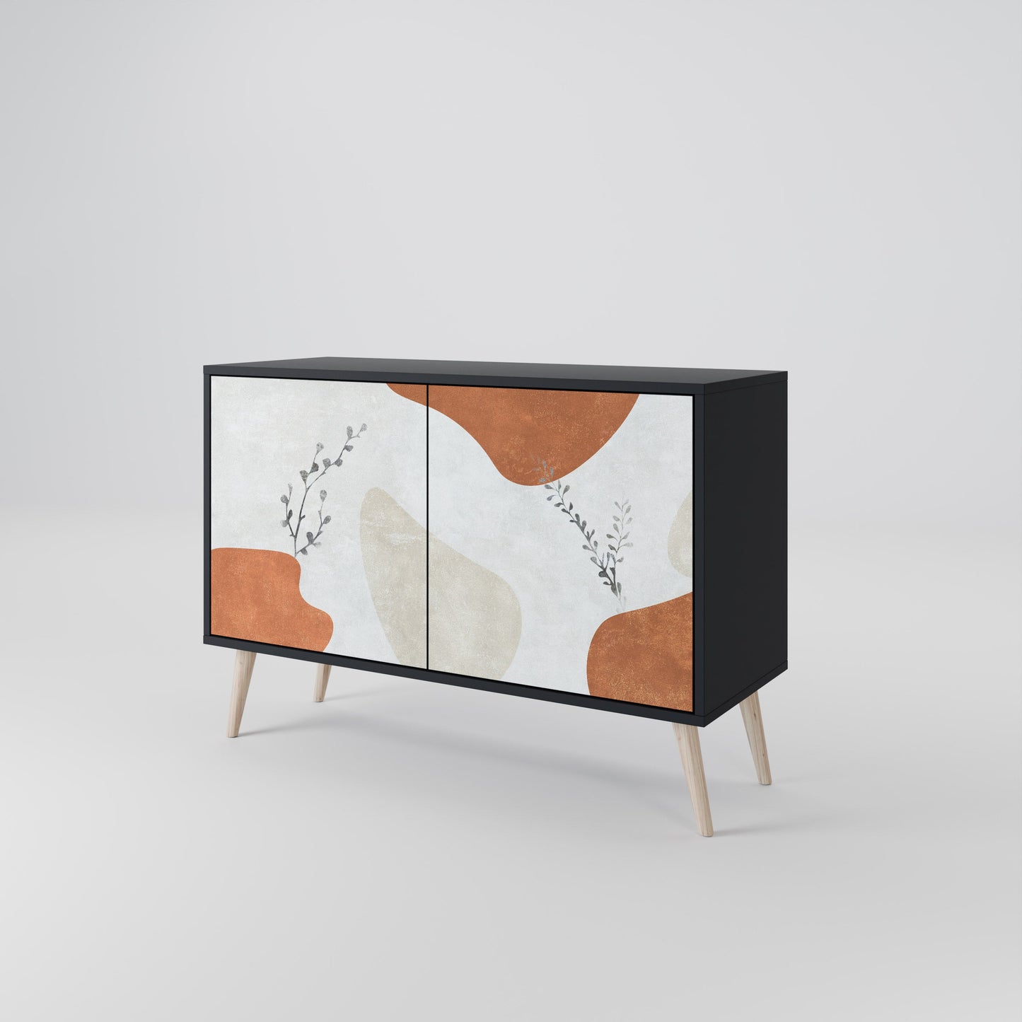 Credenza TRANQUIL TWIG a 2 ante in finitura nera