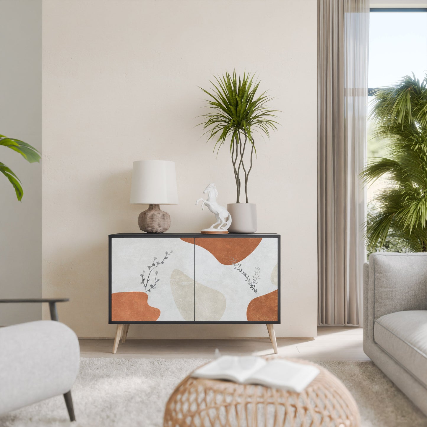 Credenza TRANQUIL TWIG a 2 ante in finitura nera