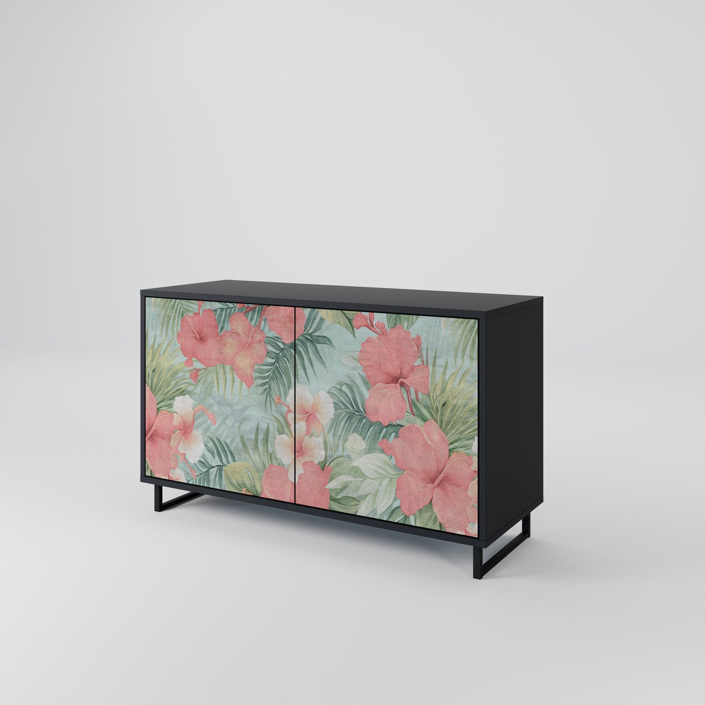 Credenza a 2 ante HAWAIIAN SPIRIT in finitura nera