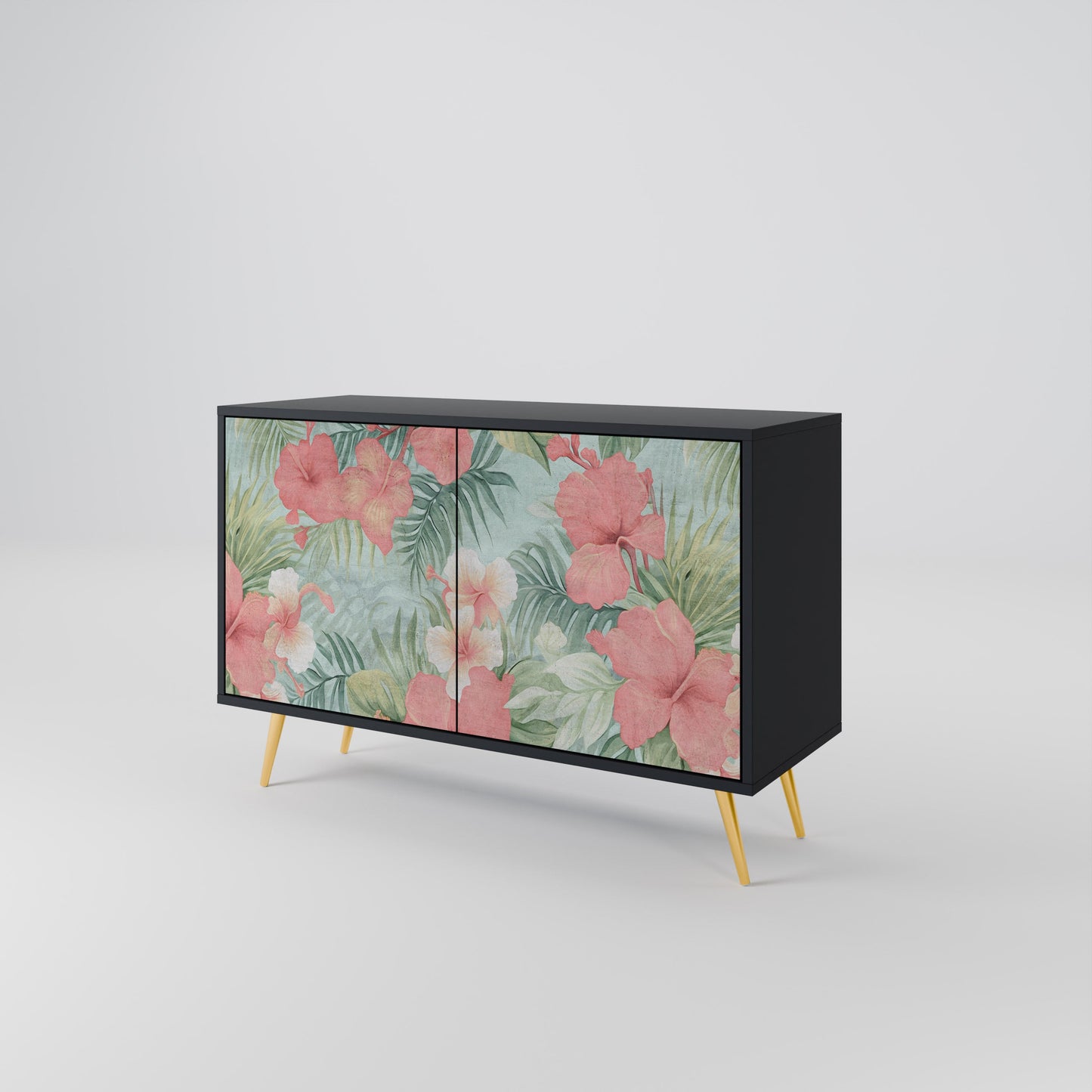 Credenza a 2 ante HAWAIIAN SPIRIT in finitura nera