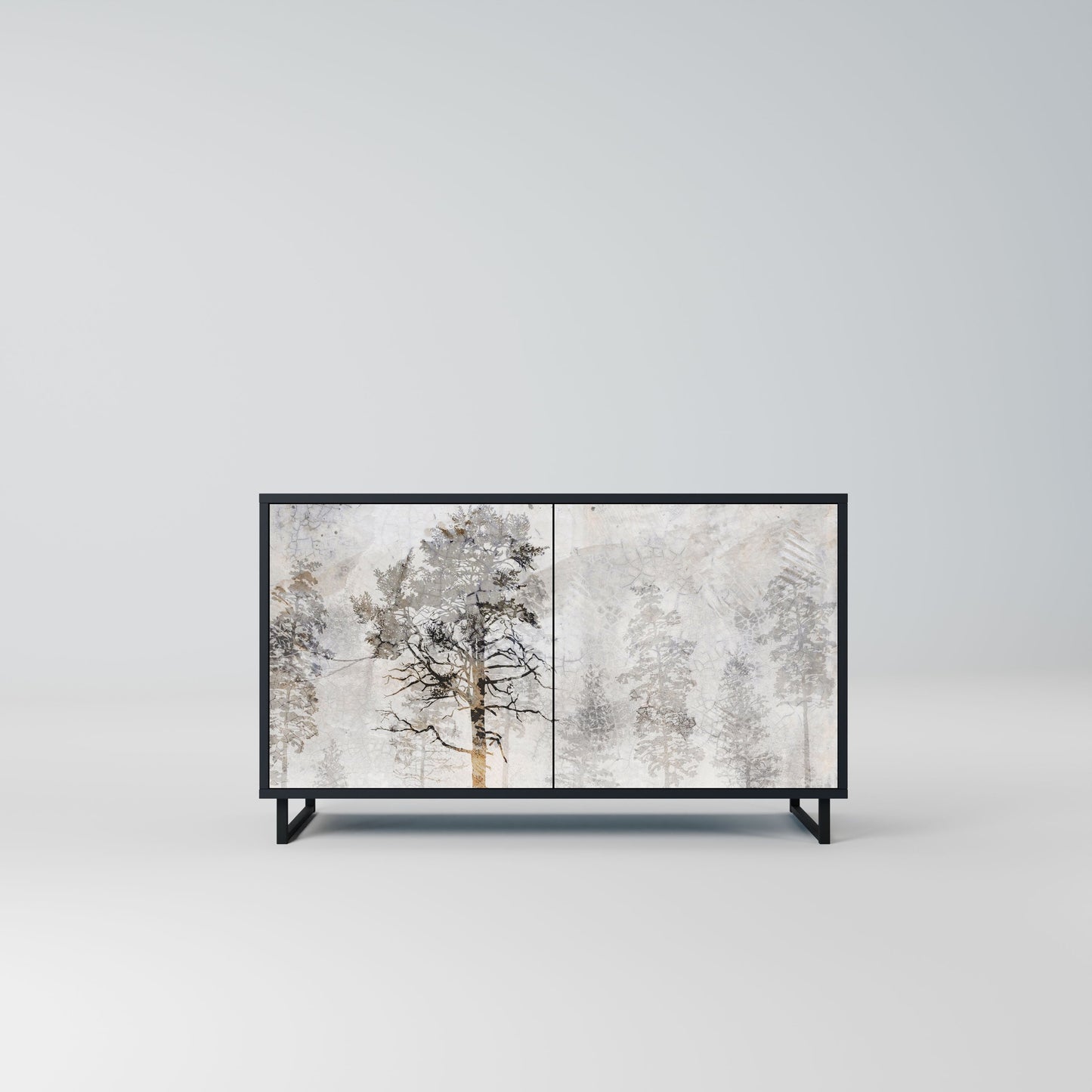Credenza a 2 ante FADE IN THE TREES in finitura nera