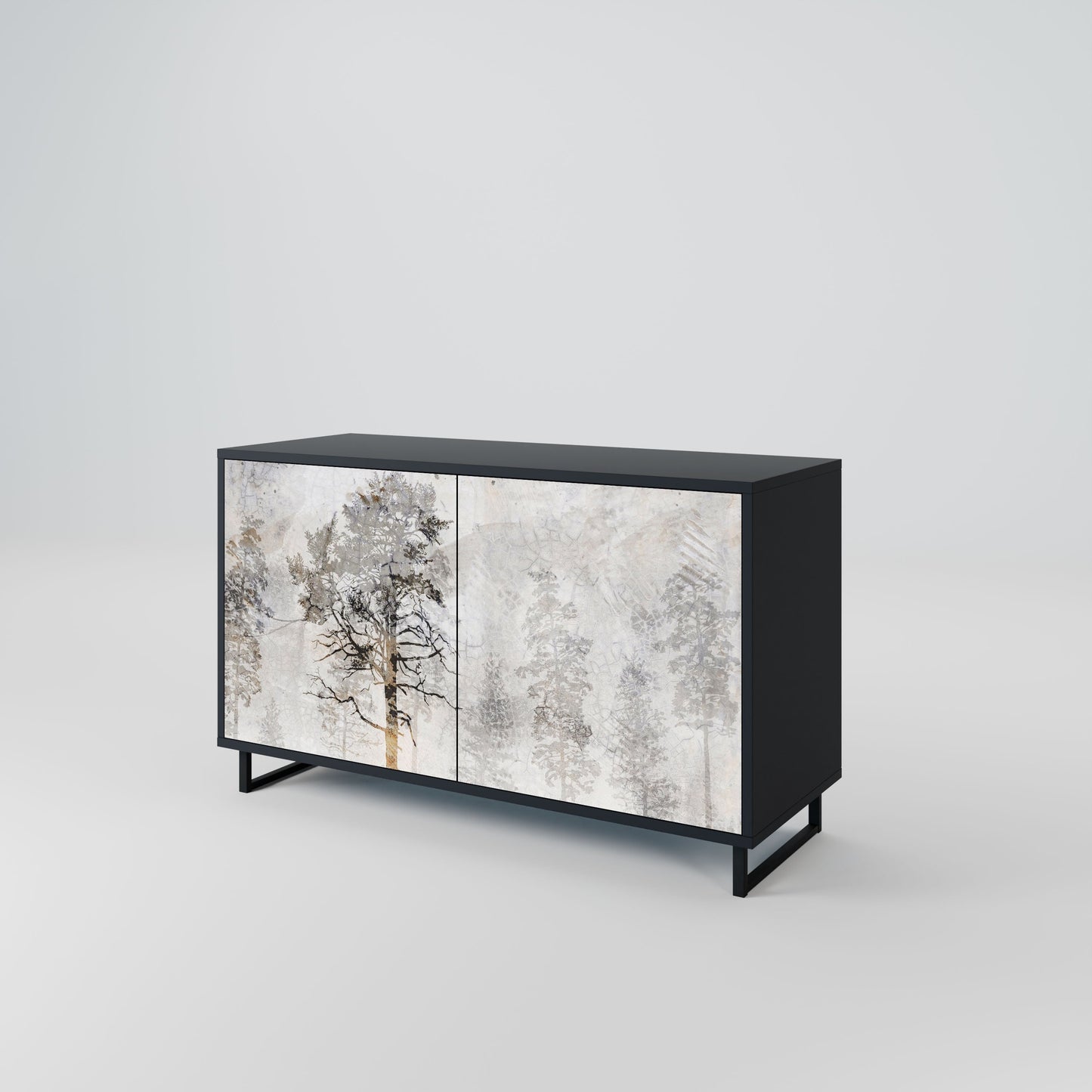 Credenza a 2 ante FADE IN THE TREES in finitura nera