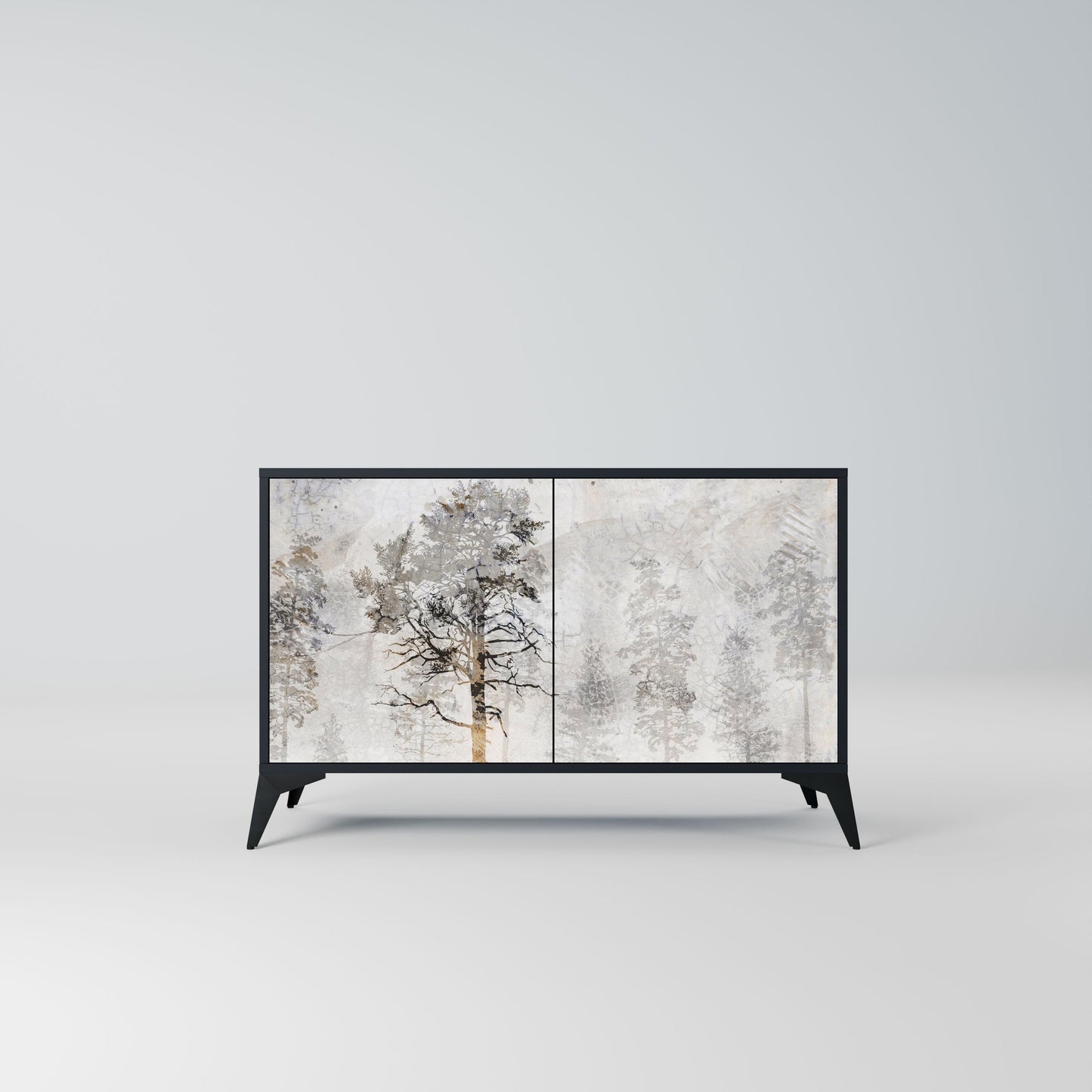 Credenza a 2 ante FADE IN THE TREES in finitura nera