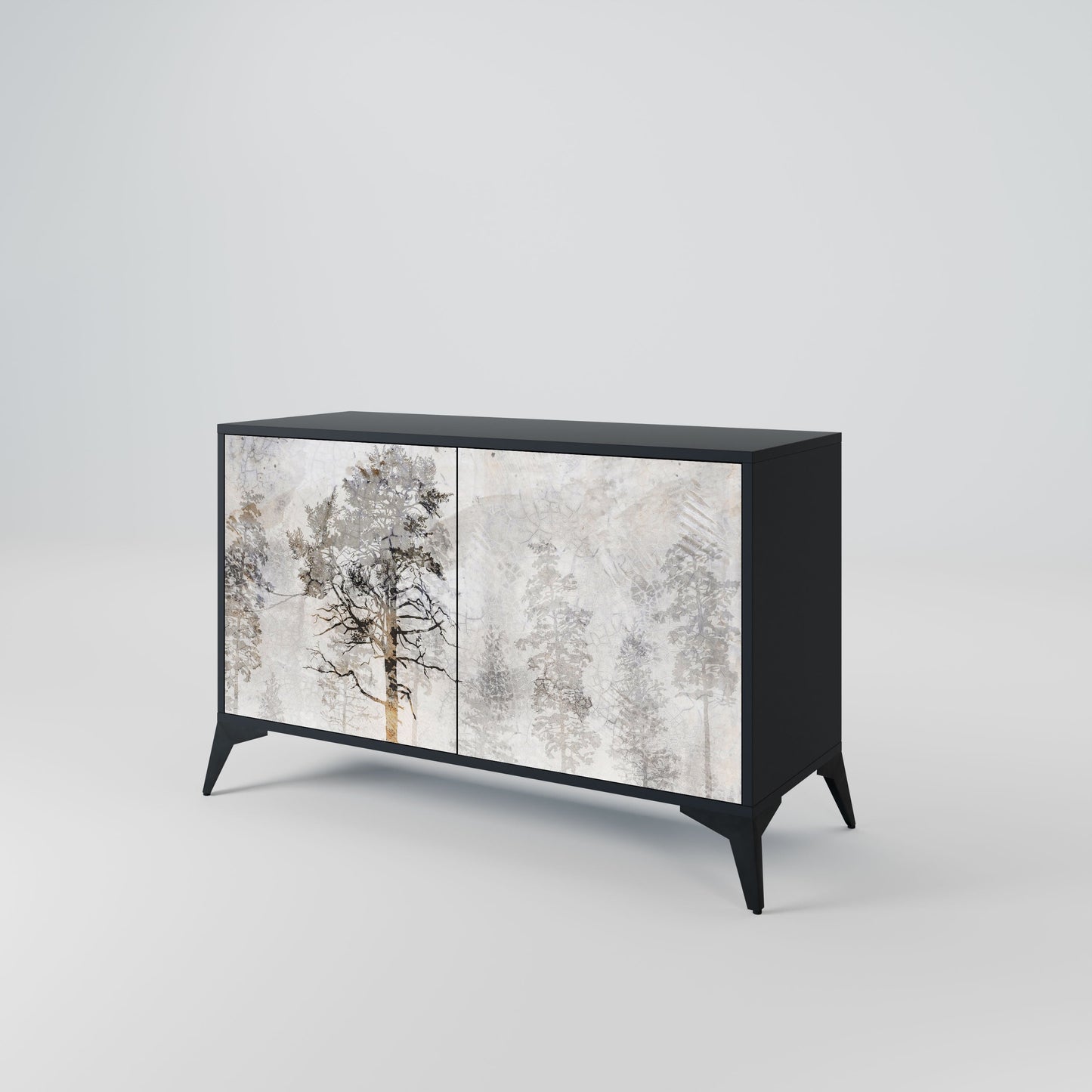 Credenza a 2 ante FADE IN THE TREES in finitura nera