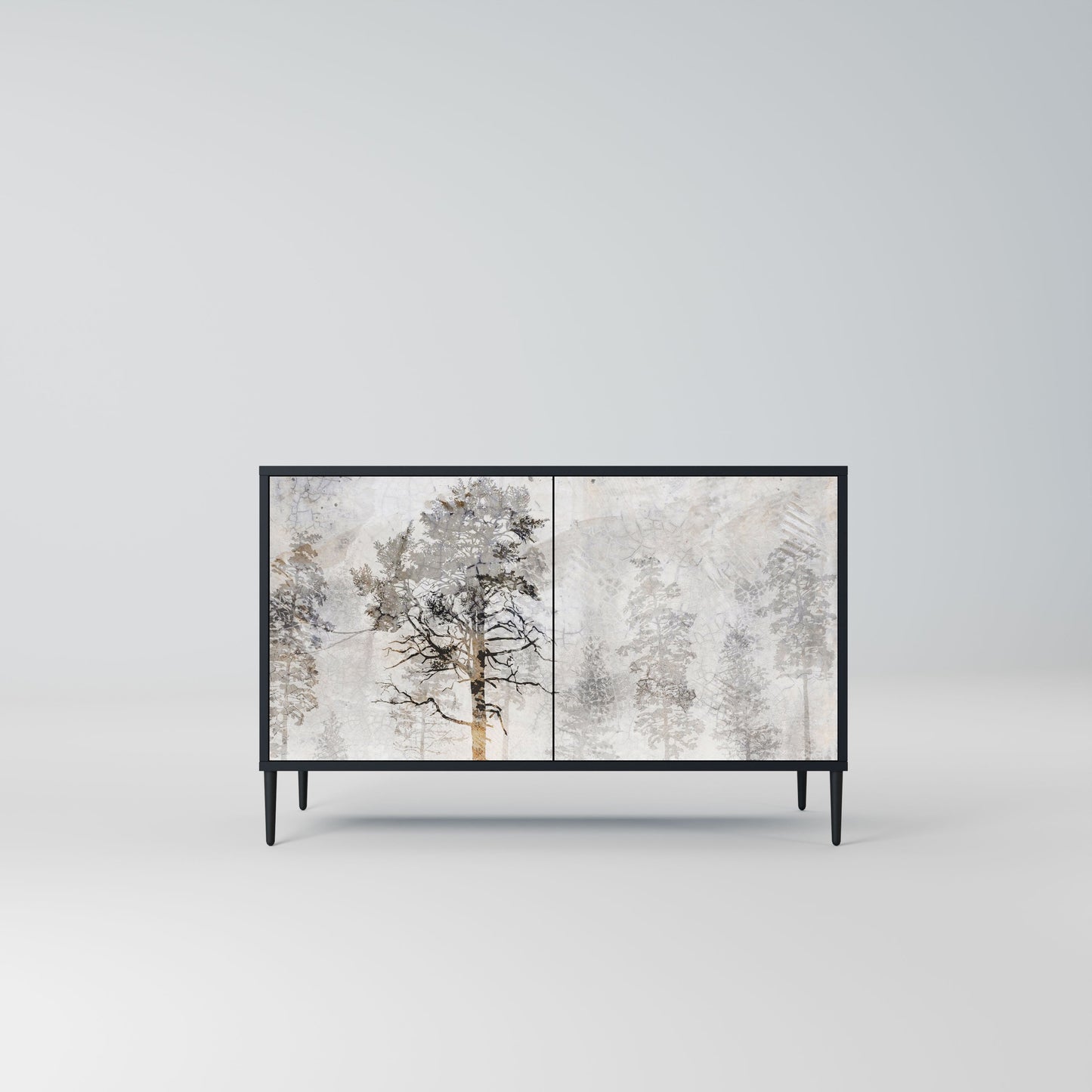 Credenza a 2 ante FADE IN THE TREES in finitura nera