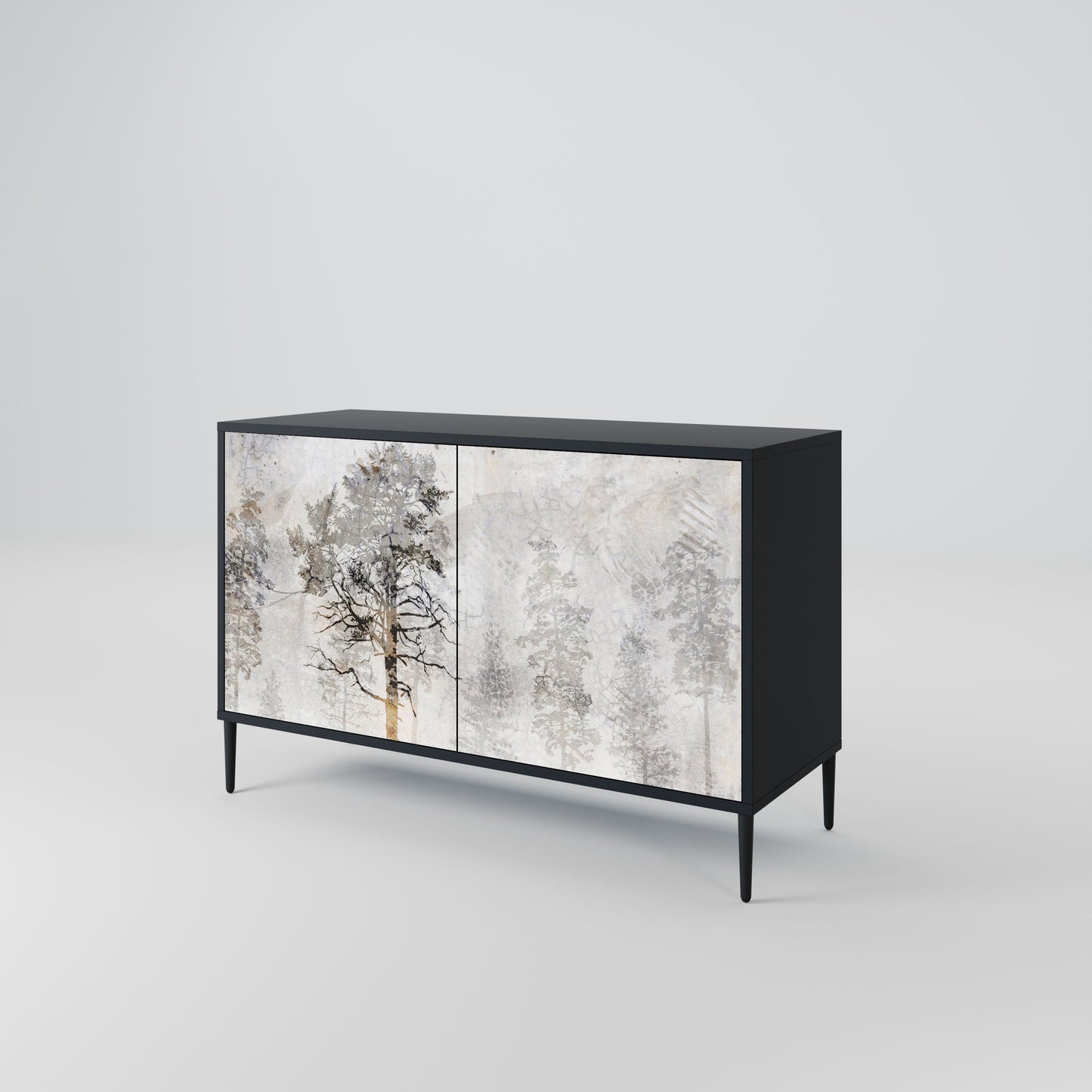 Credenza a 2 ante FADE IN THE TREES in finitura nera
