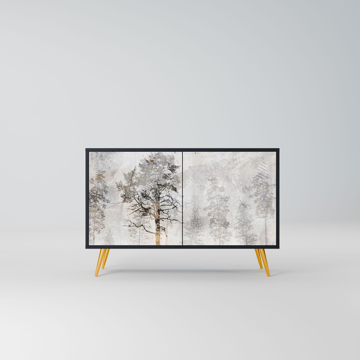 Credenza a 2 ante FADE IN THE TREES in finitura nera