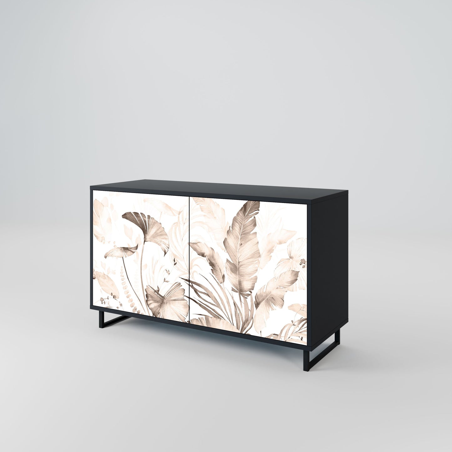 Credenza WILD TENDERNESS a 2 ante in finitura nera