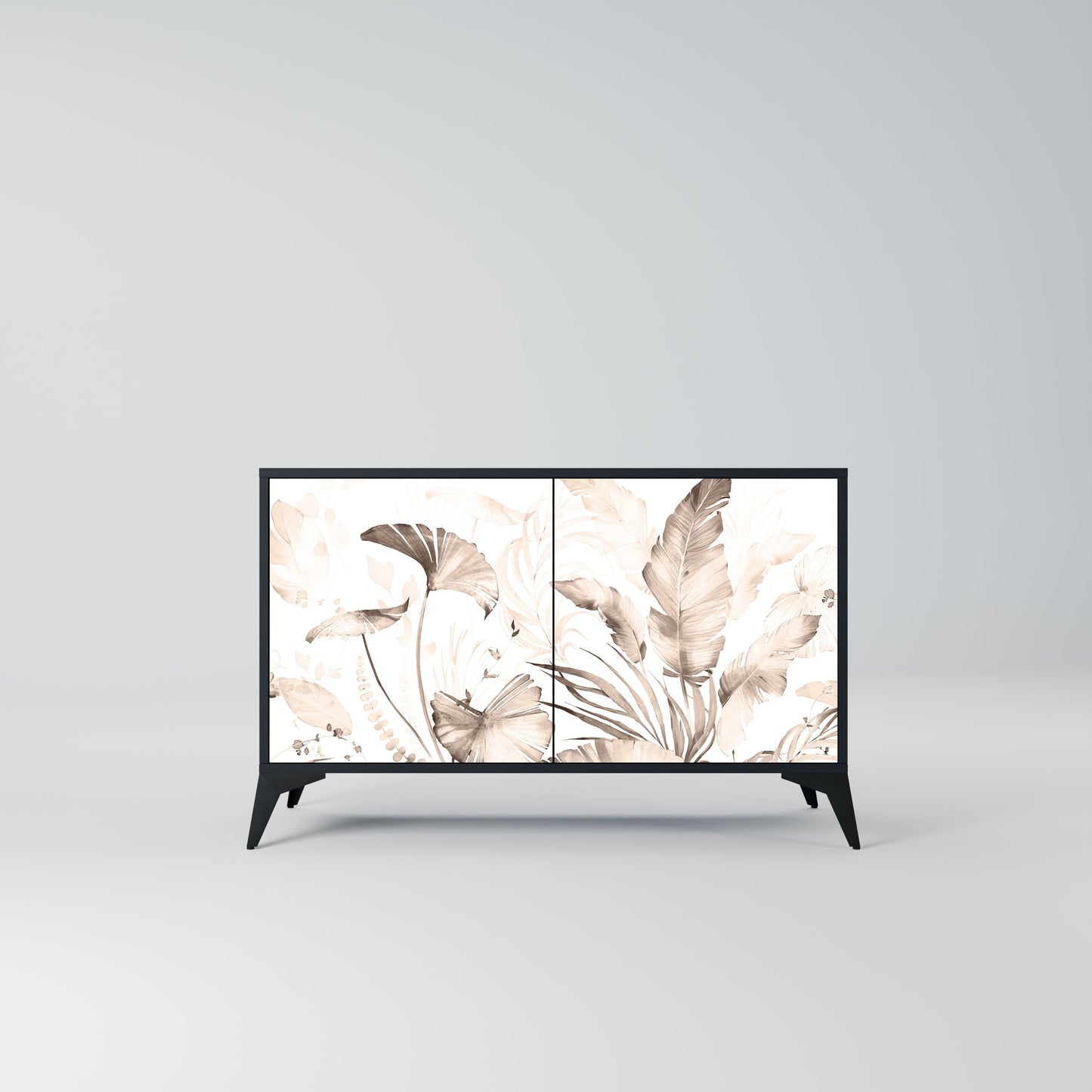 Credenza WILD TENDERNESS a 2 ante in finitura nera
