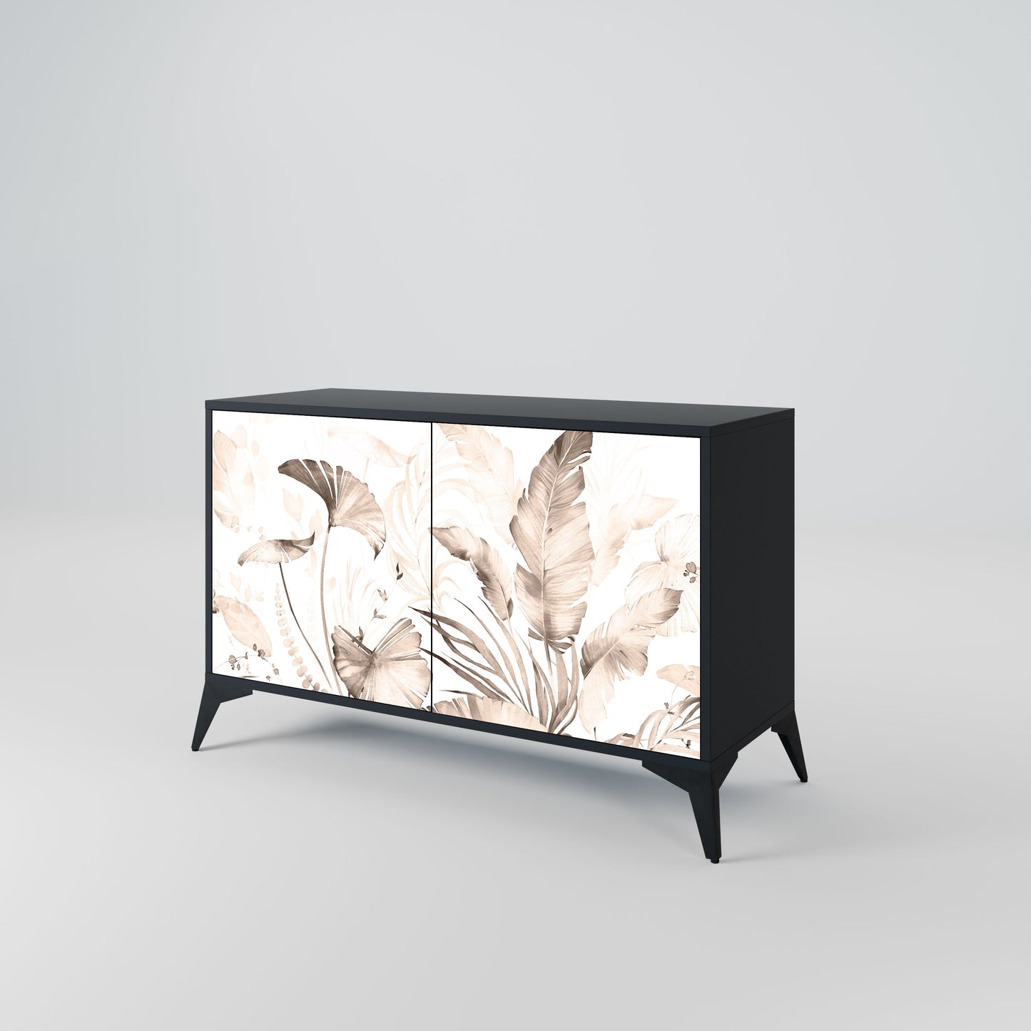 Credenza WILD TENDERNESS a 2 ante in finitura nera