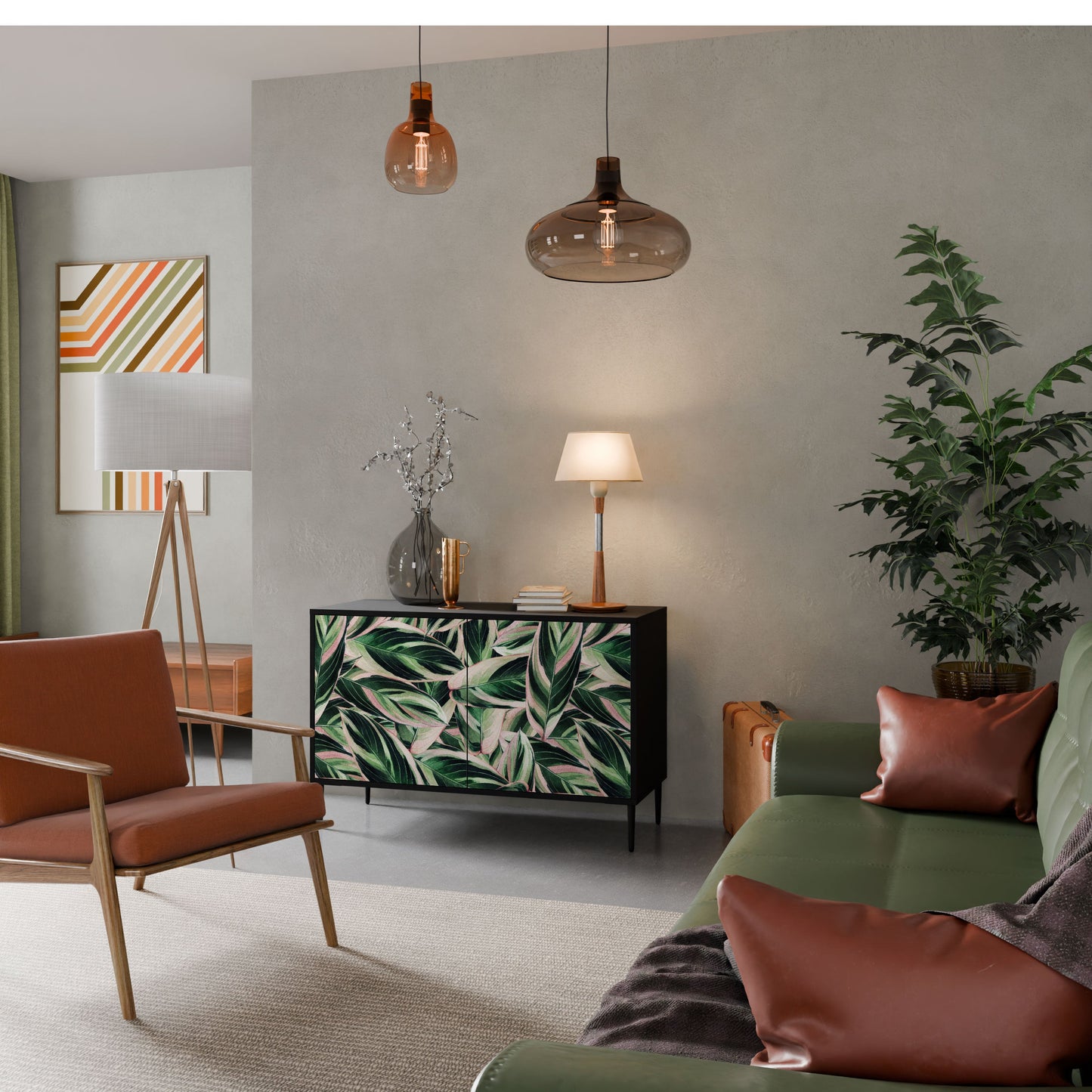 Credenza EERIE STROMANTHE a 2 ante in finitura nera