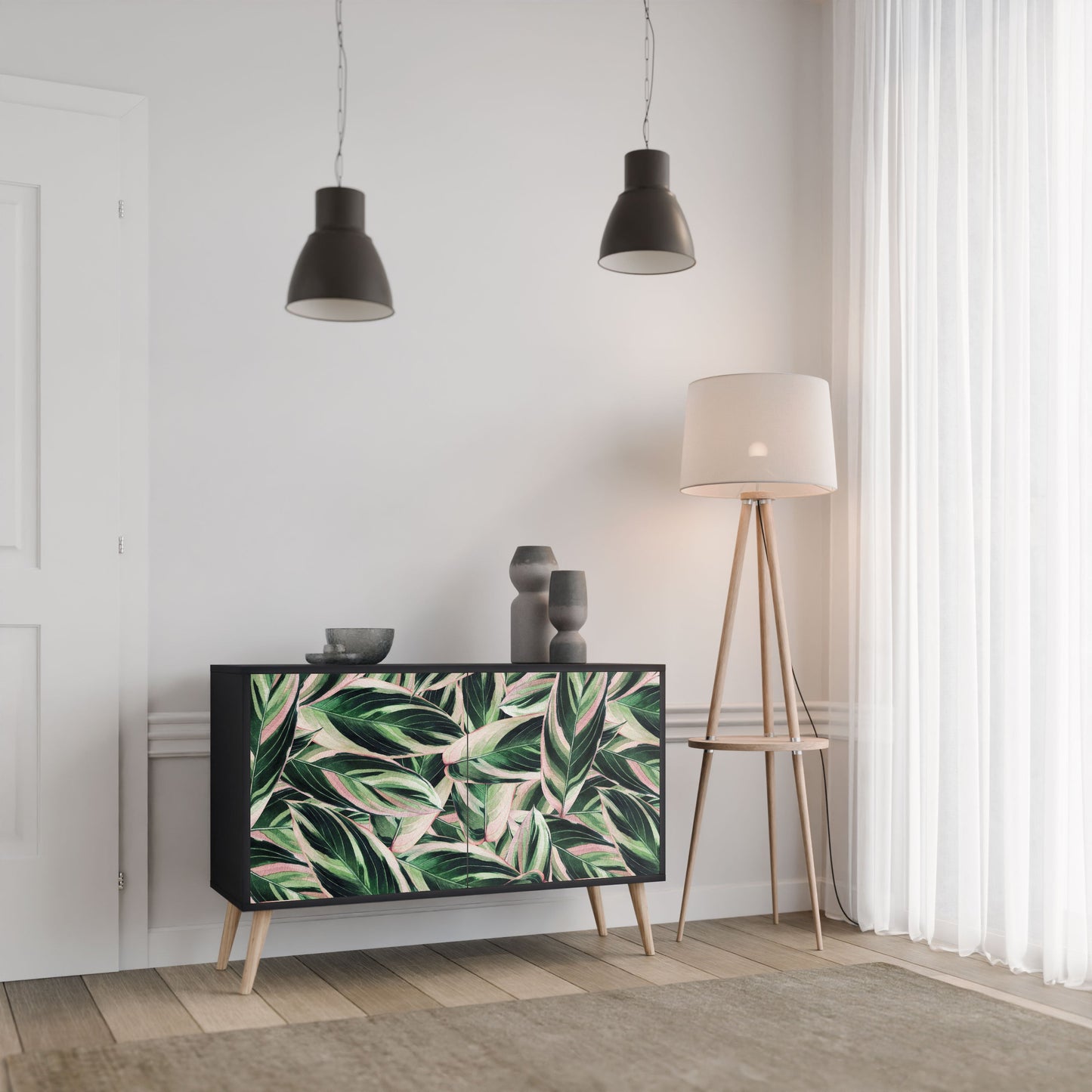 Credenza EERIE STROMANTHE a 2 ante in finitura nera