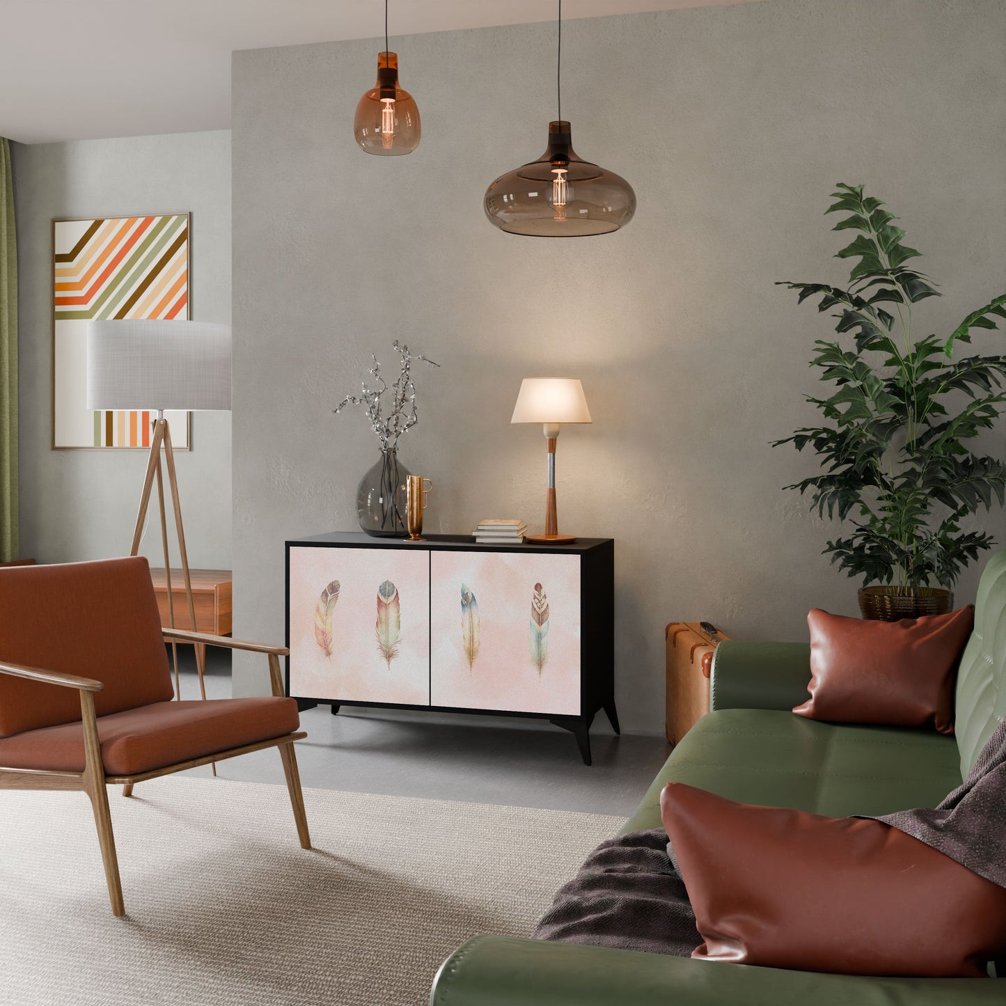 Credenza a 2 ante THE DELIQUESCE in finitura nera