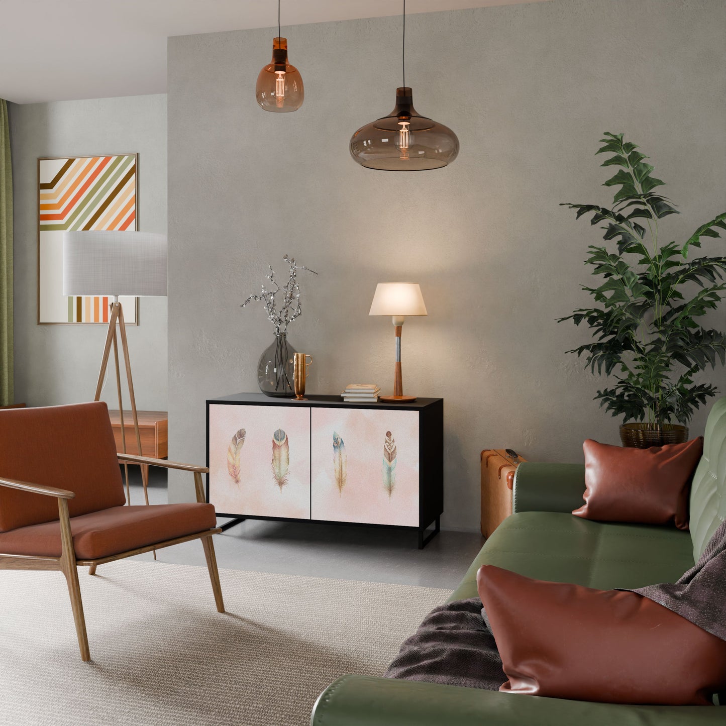 Credenza a 2 ante THE DELIQUESCE in finitura nera
