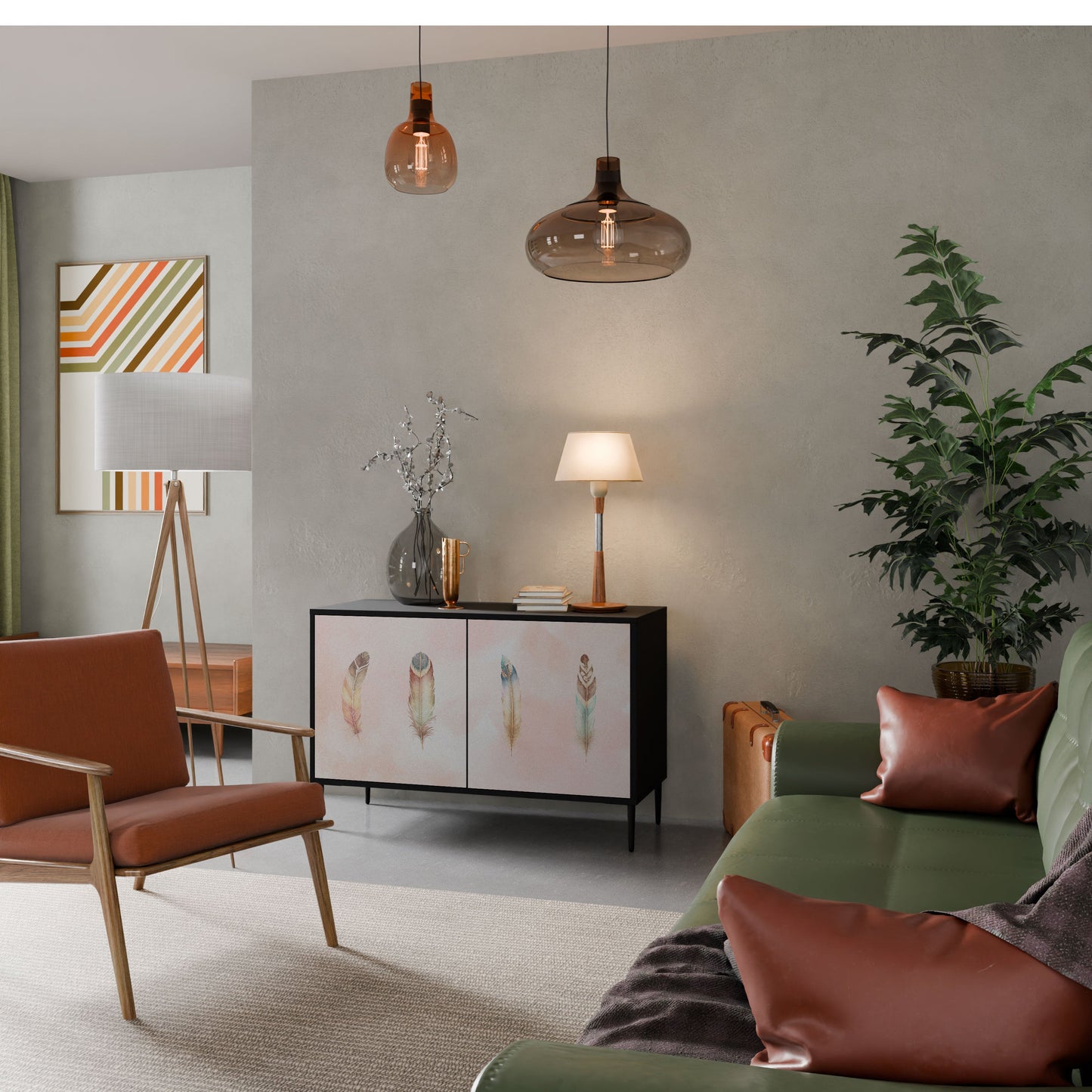 Credenza a 2 ante THE DELIQUESCE in finitura nera
