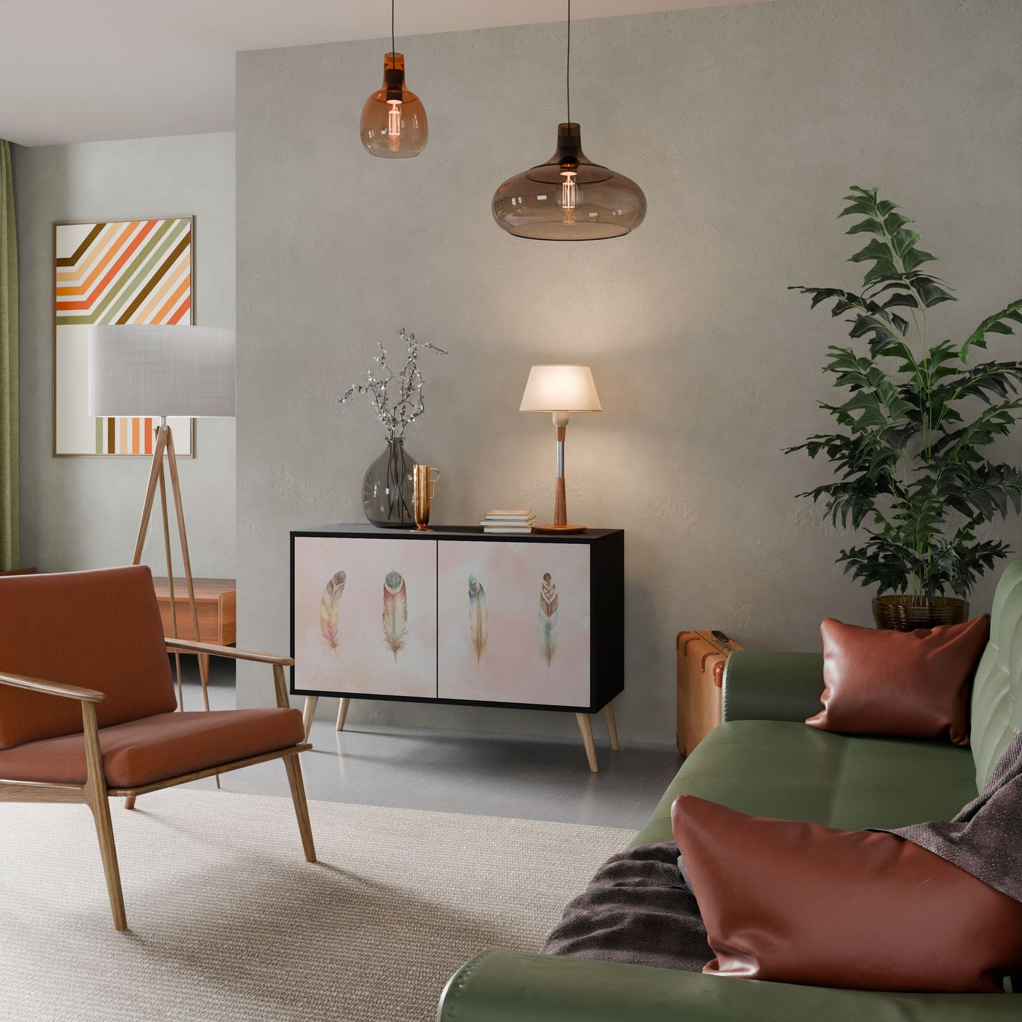 Credenza a 2 ante THE DELIQUESCE in finitura nera