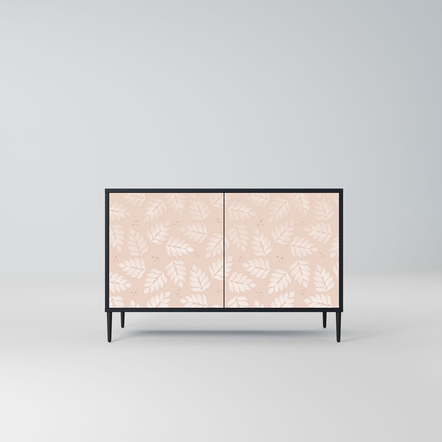 Credenza LEAVES ON BEIGE a 2 ante in finitura nera
