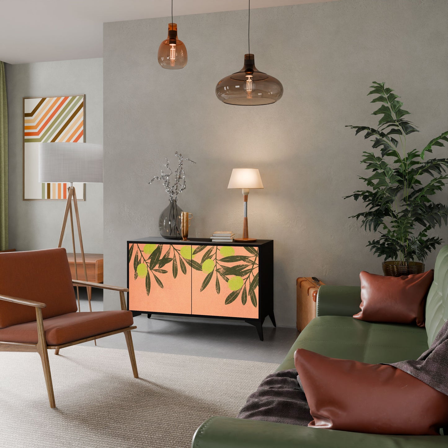 Credenza a 2 ante JUICY OLIVES in finitura nera