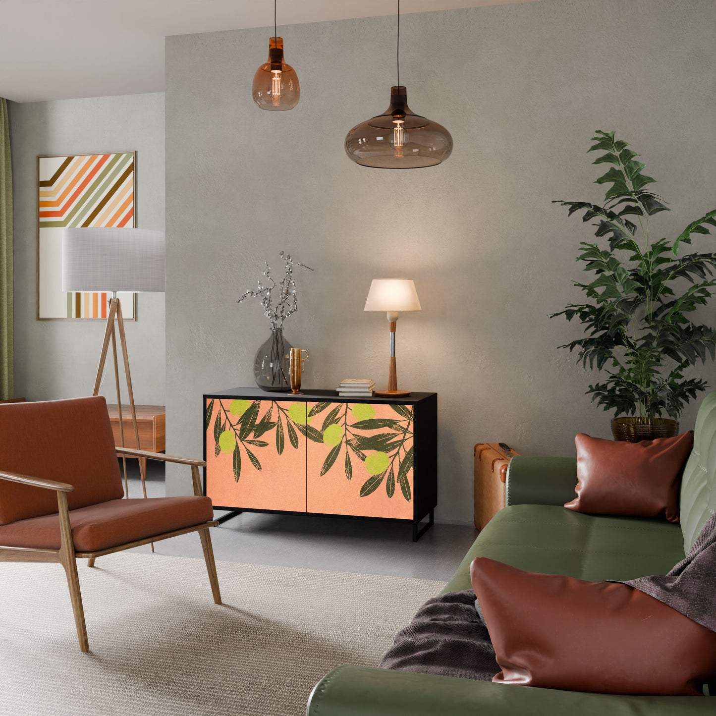 Credenza a 2 ante JUICY OLIVES in finitura nera