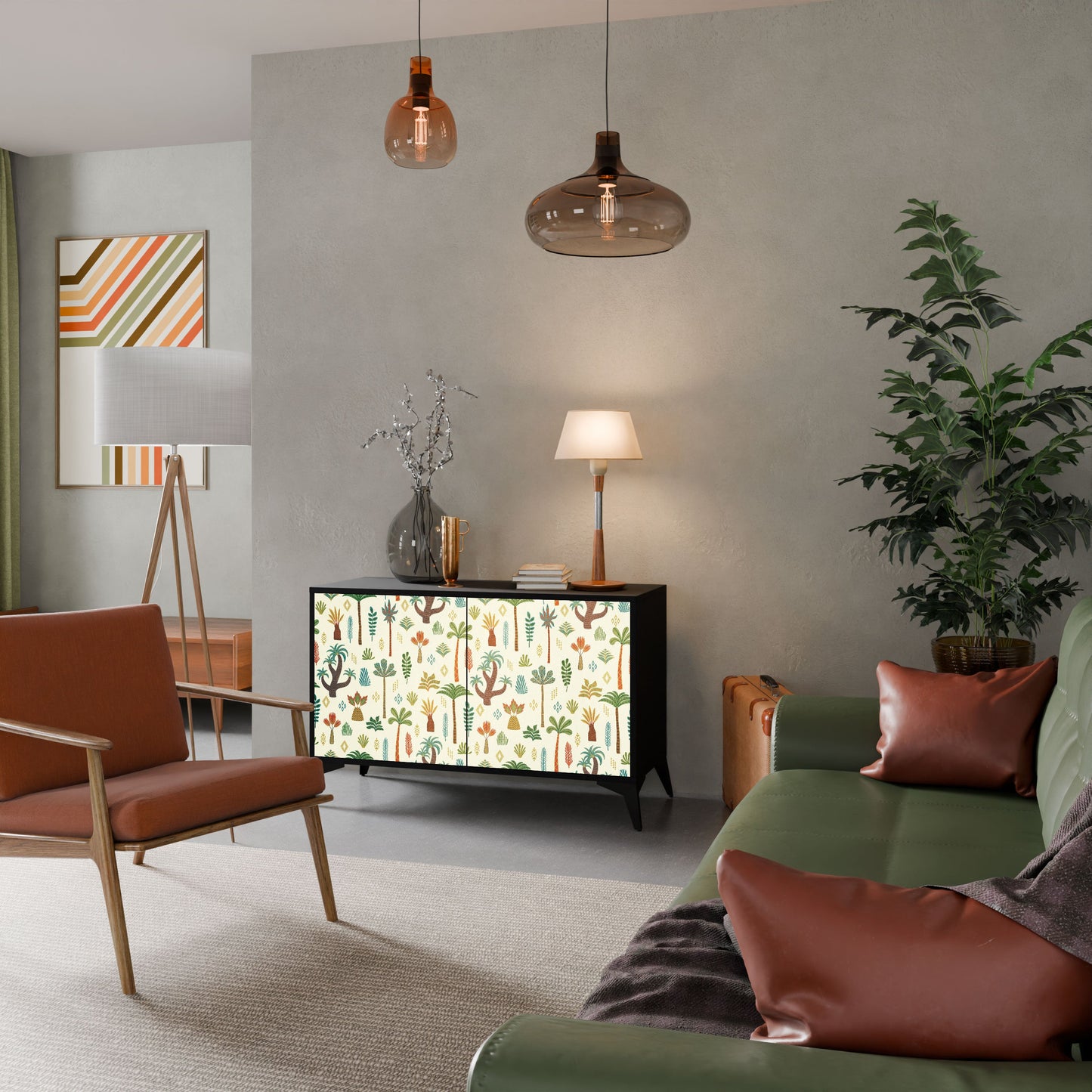 Credenza PALM SPRING a 2 ante in finitura nera