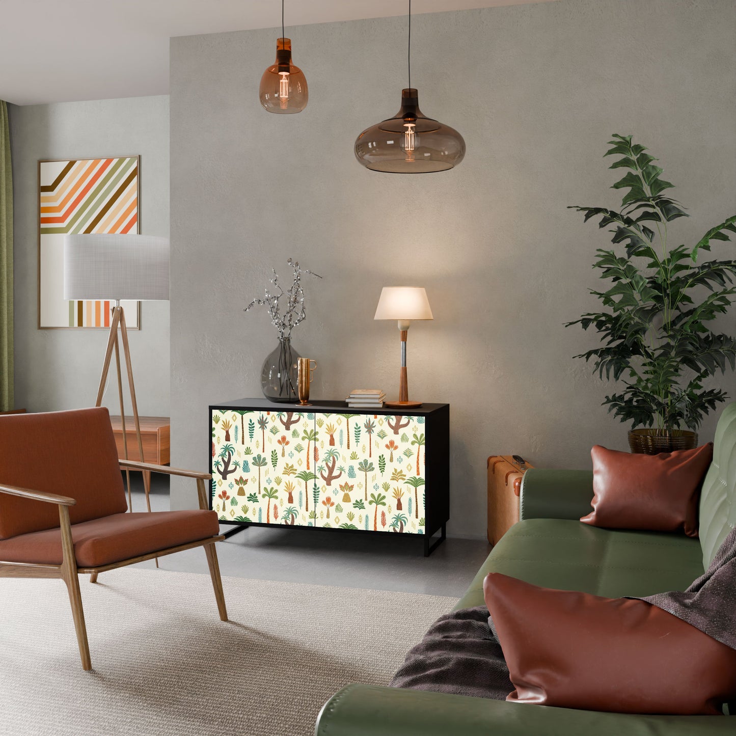 Credenza PALM SPRING a 2 ante in finitura nera