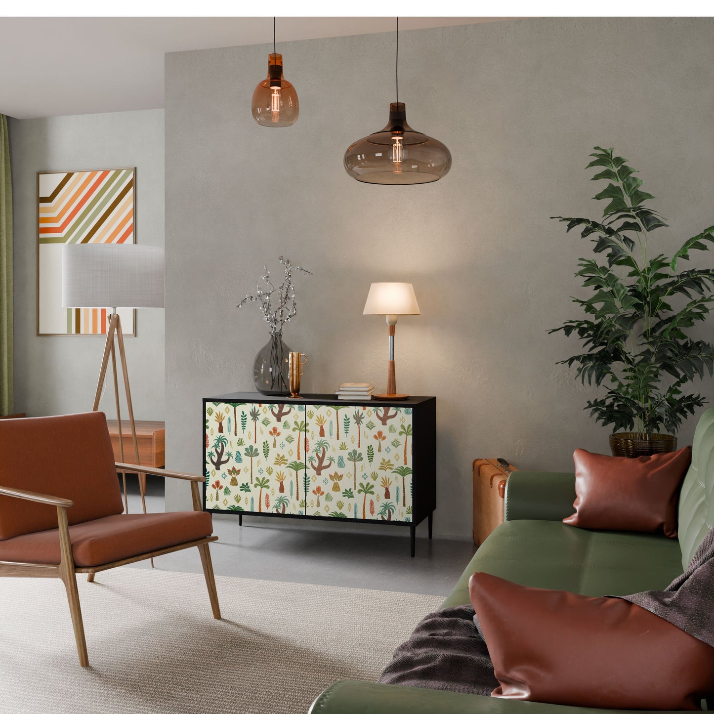 Credenza PALM SPRING a 2 ante in finitura nera