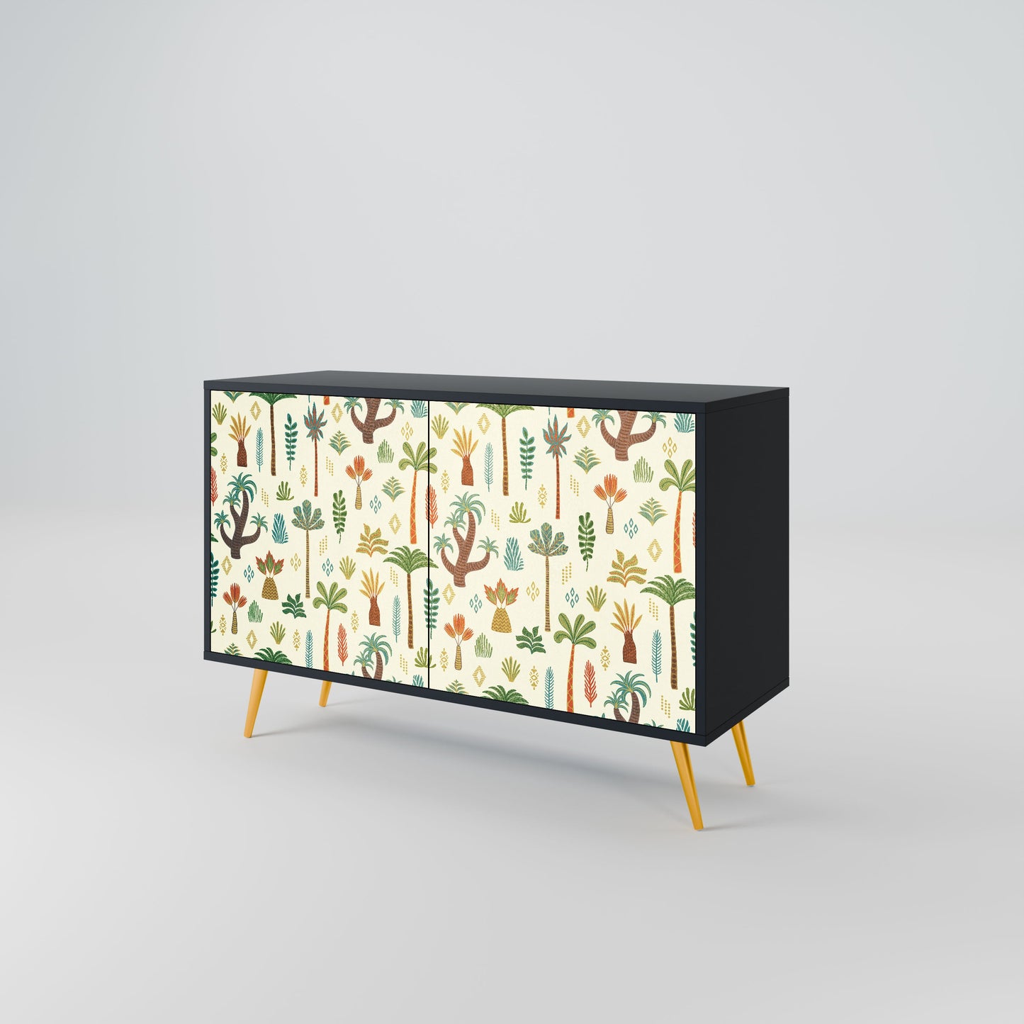 Credenza PALM SPRING a 2 ante in finitura nera