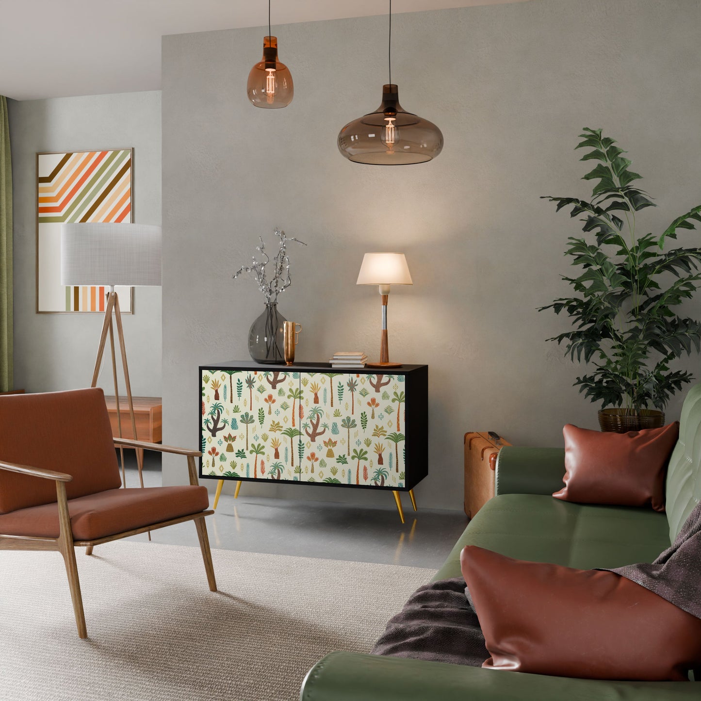 Credenza PALM SPRING a 2 ante in finitura nera