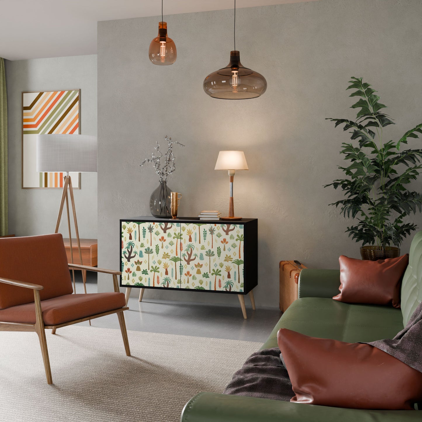 Credenza PALM SPRING a 2 ante in finitura nera