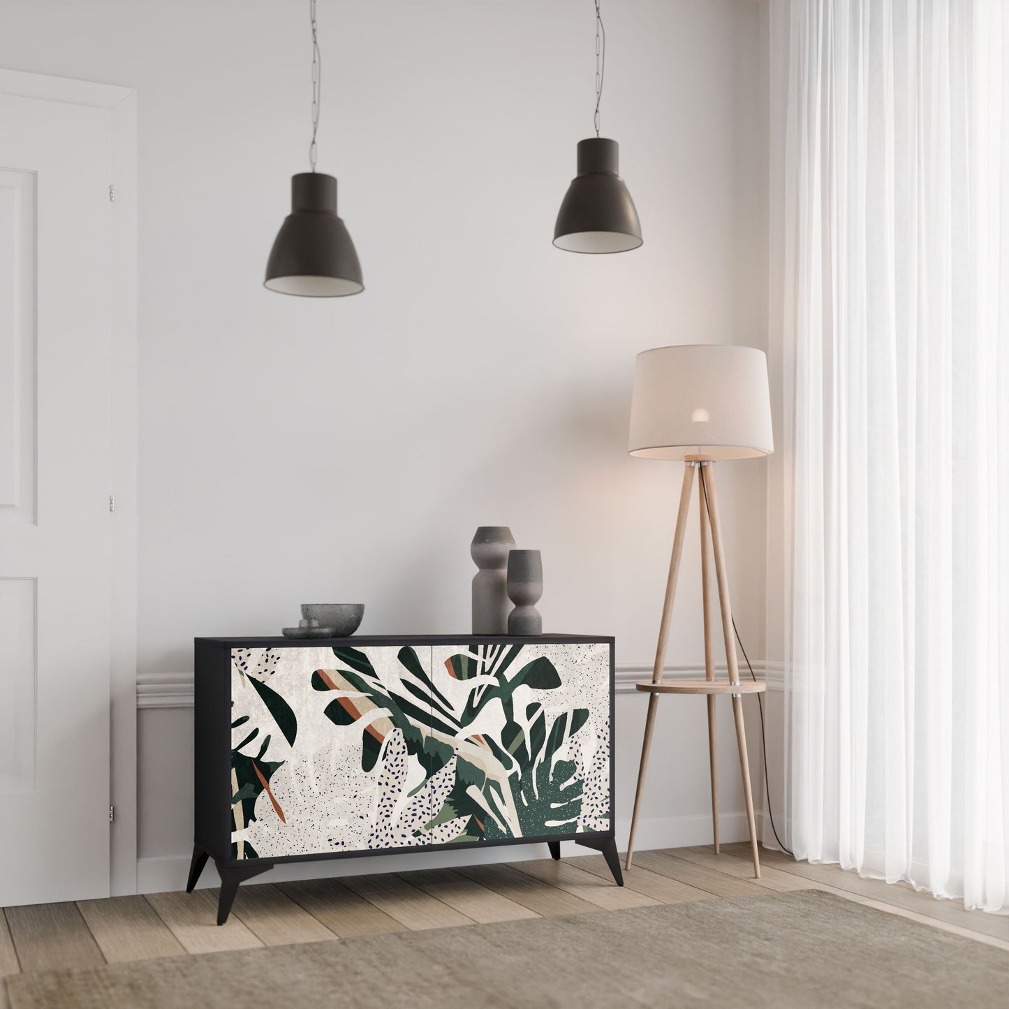 VERDURE FORMATION 2-Door Sideboard in Black Finish