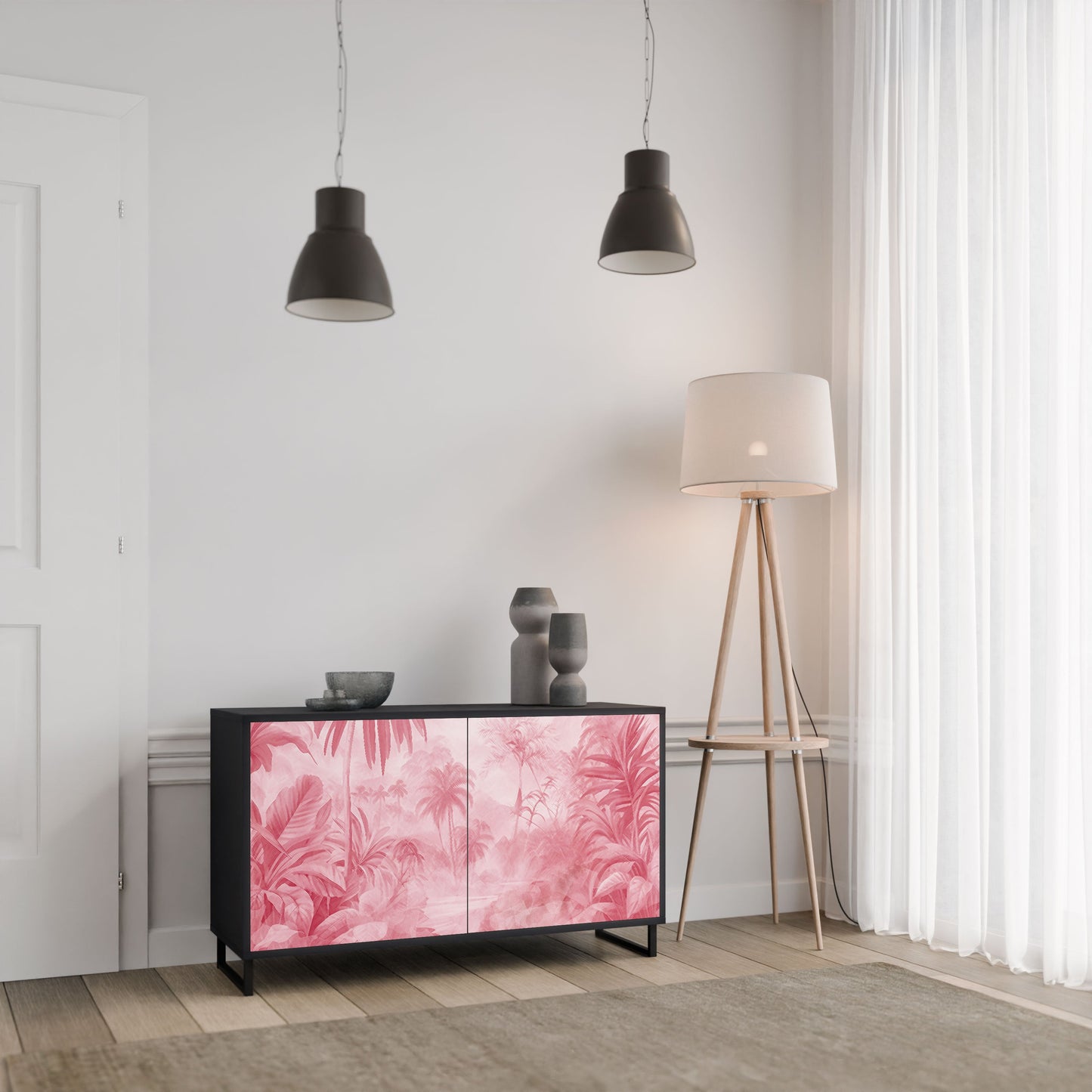Credenza a 2 ante SWEET TROPICS in finitura nera
