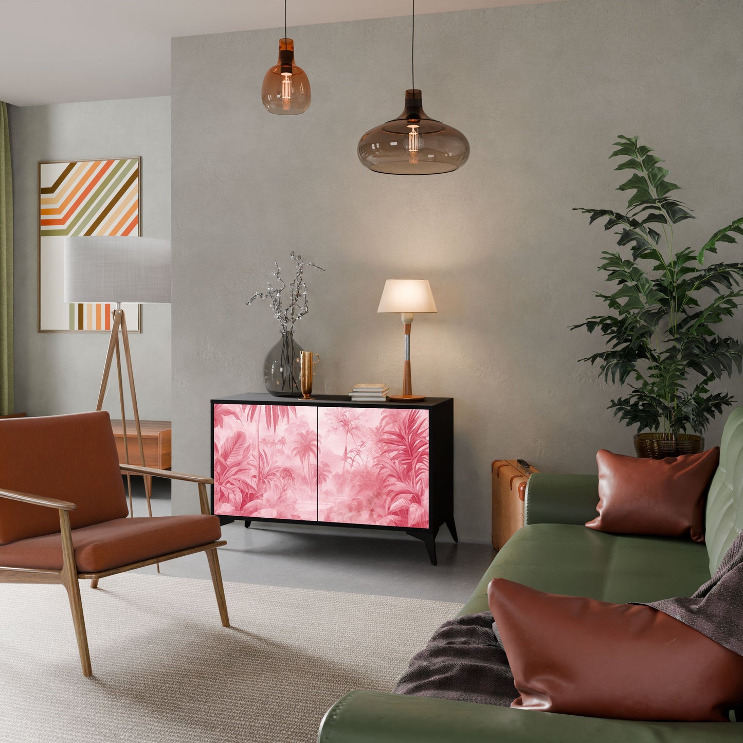 Credenza a 2 ante SWEET TROPICS in finitura nera