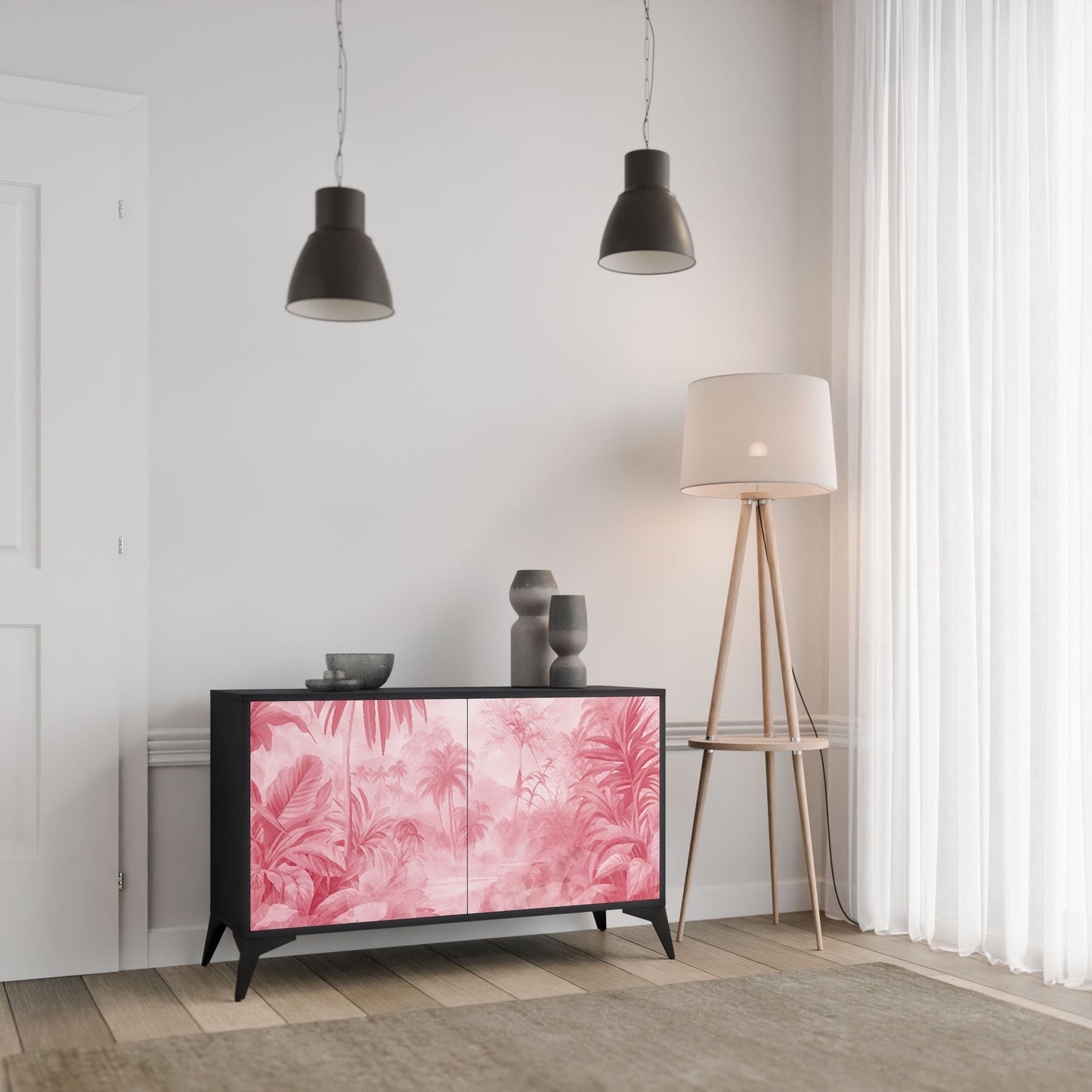 Credenza a 2 ante SWEET TROPICS in finitura nera