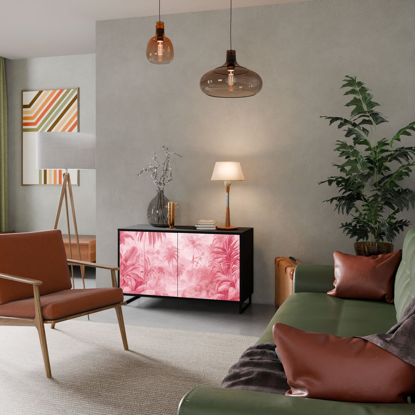 Credenza a 2 ante SWEET TROPICS in finitura nera