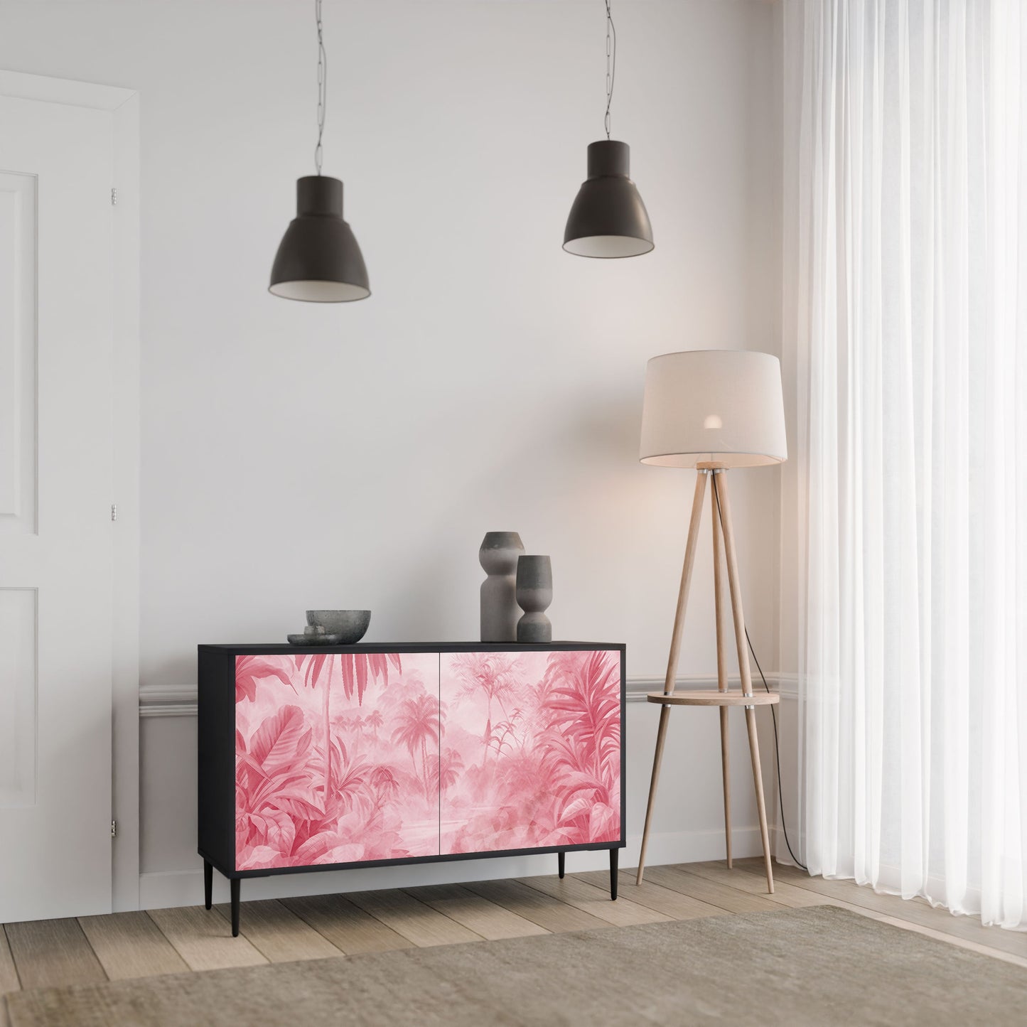 Credenza a 2 ante SWEET TROPICS in finitura nera