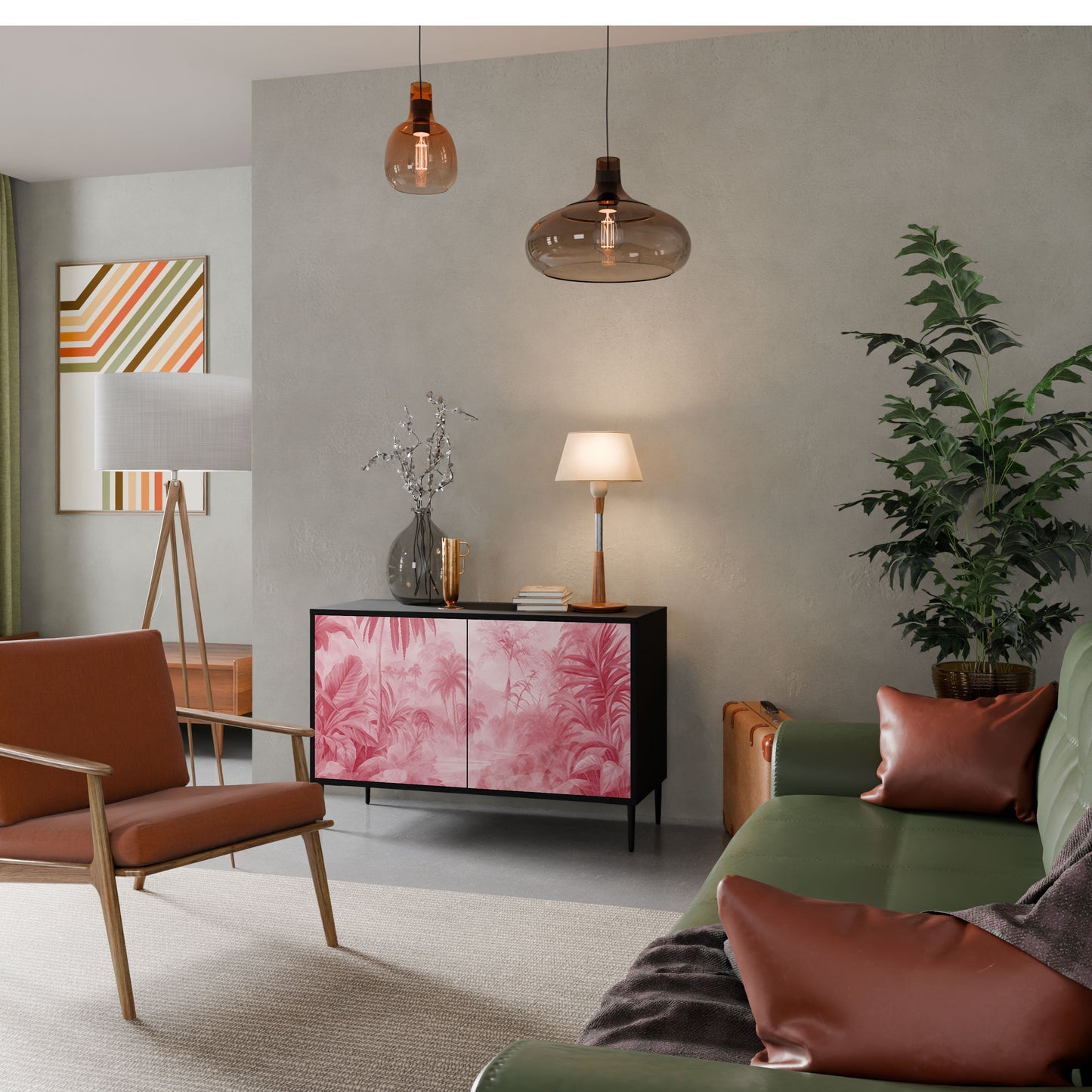 Credenza a 2 ante SWEET TROPICS in finitura nera