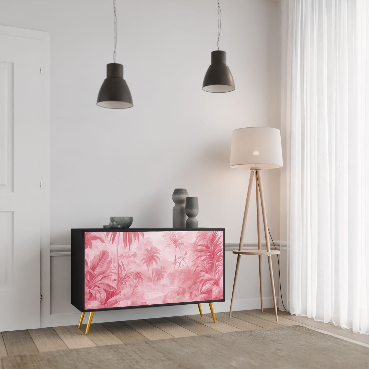 Credenza a 2 ante SWEET TROPICS in finitura nera