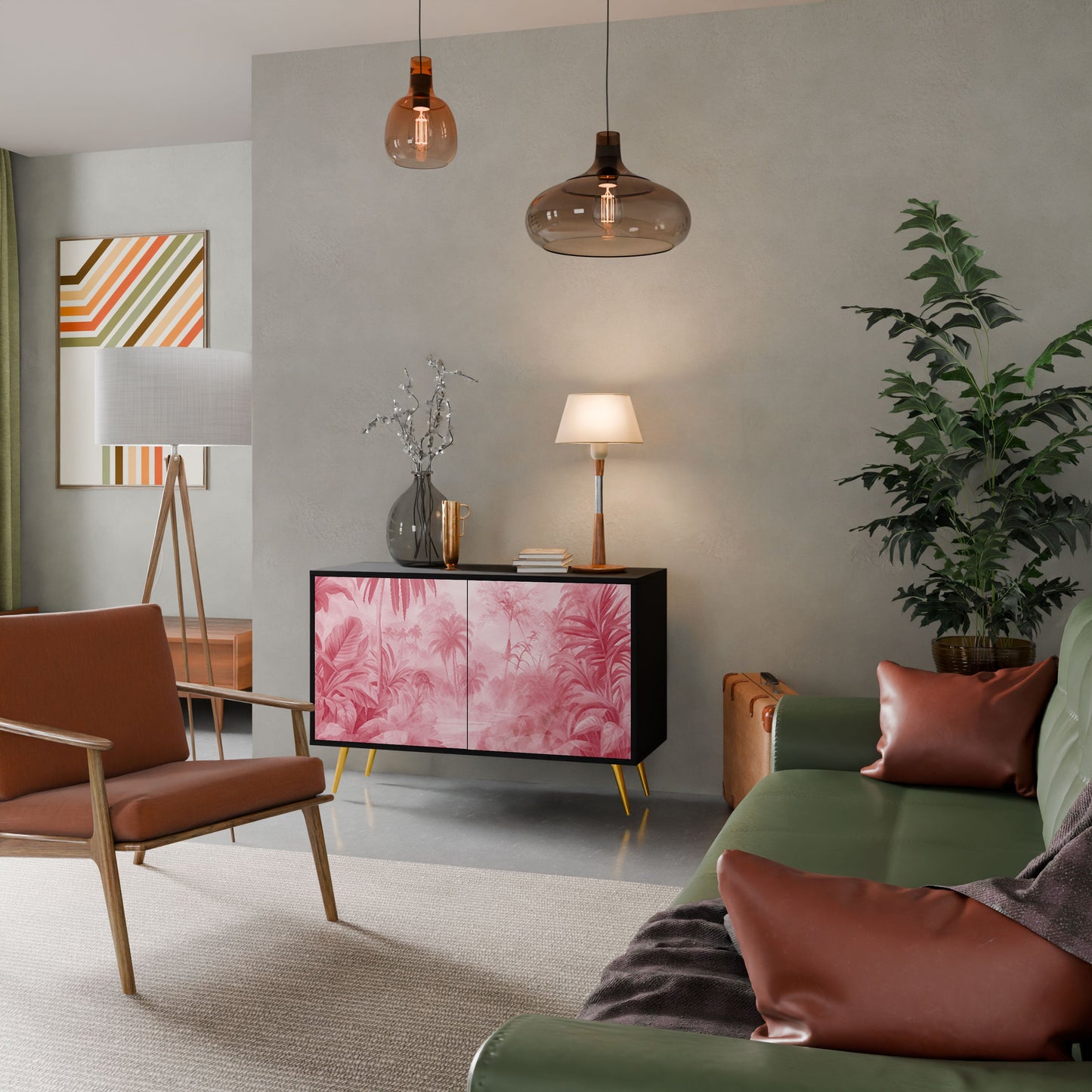 Credenza a 2 ante SWEET TROPICS in finitura nera