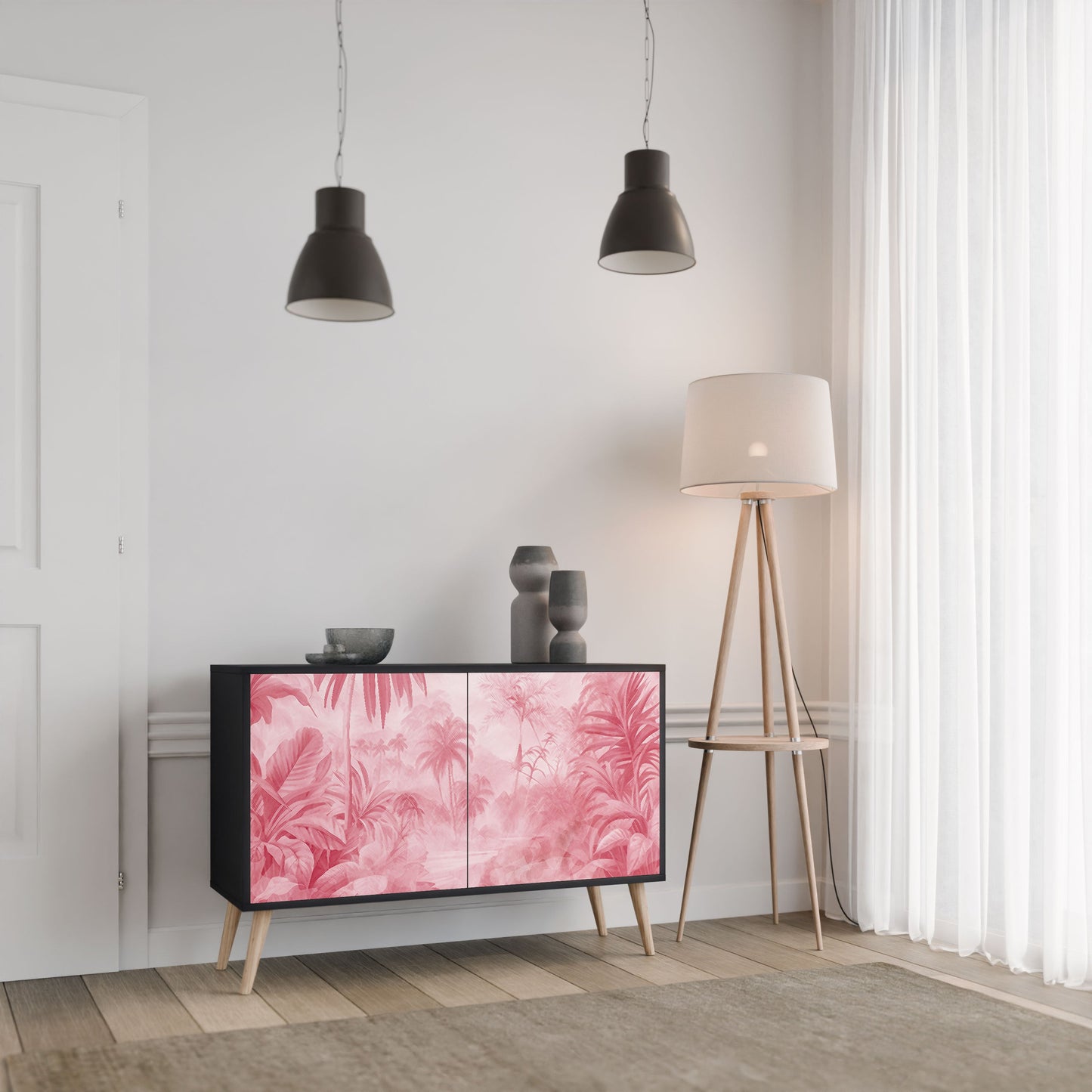 Credenza a 2 ante SWEET TROPICS in finitura nera