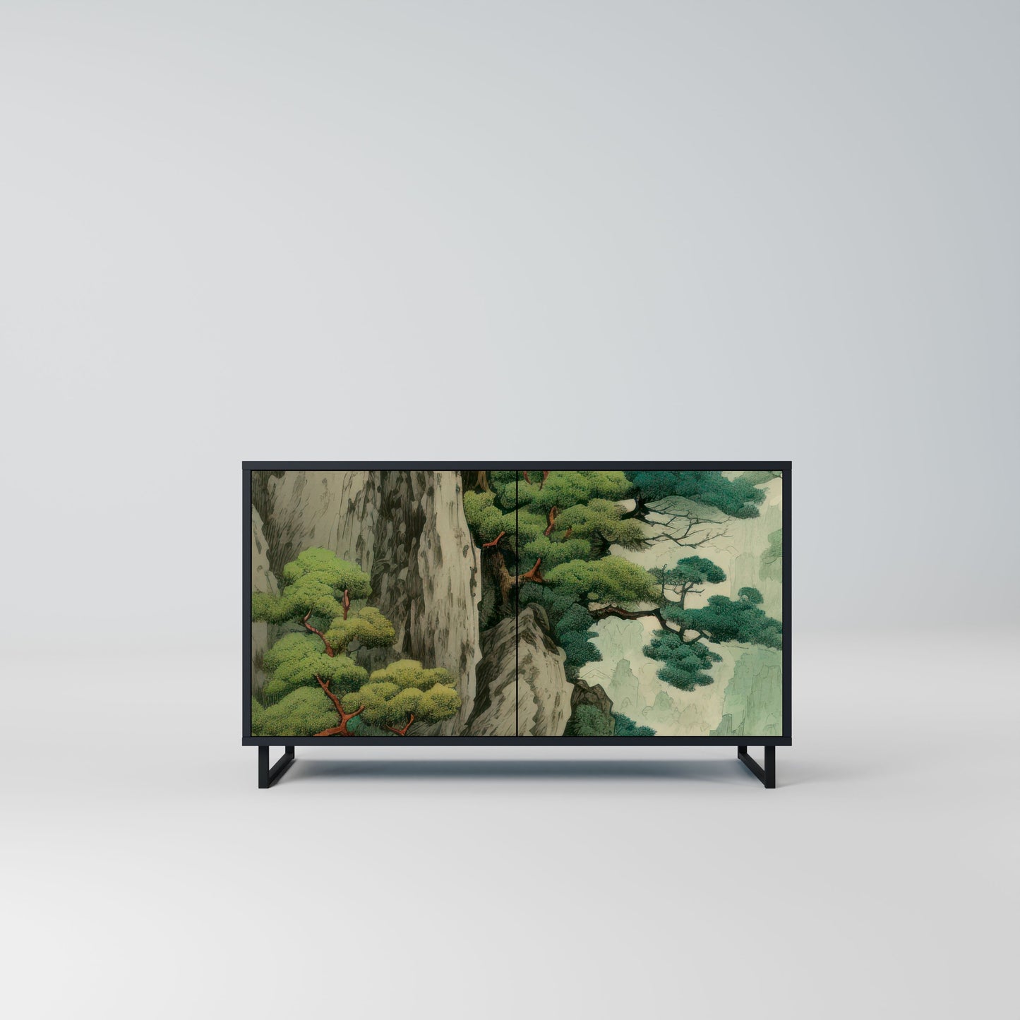 Credenza a 2 ante VERDURE ABYSS in finitura nera