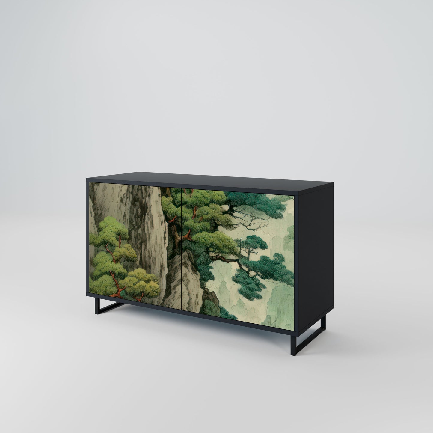 Credenza a 2 ante VERDURE ABYSS in finitura nera