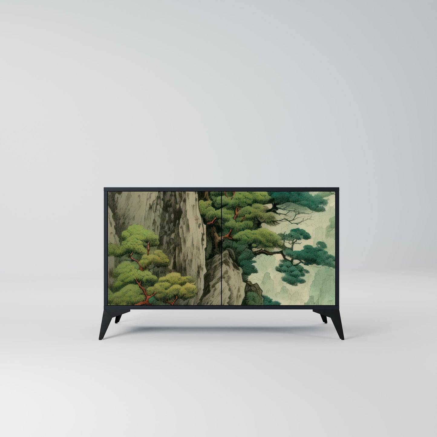 Credenza a 2 ante VERDURE ABYSS in finitura nera